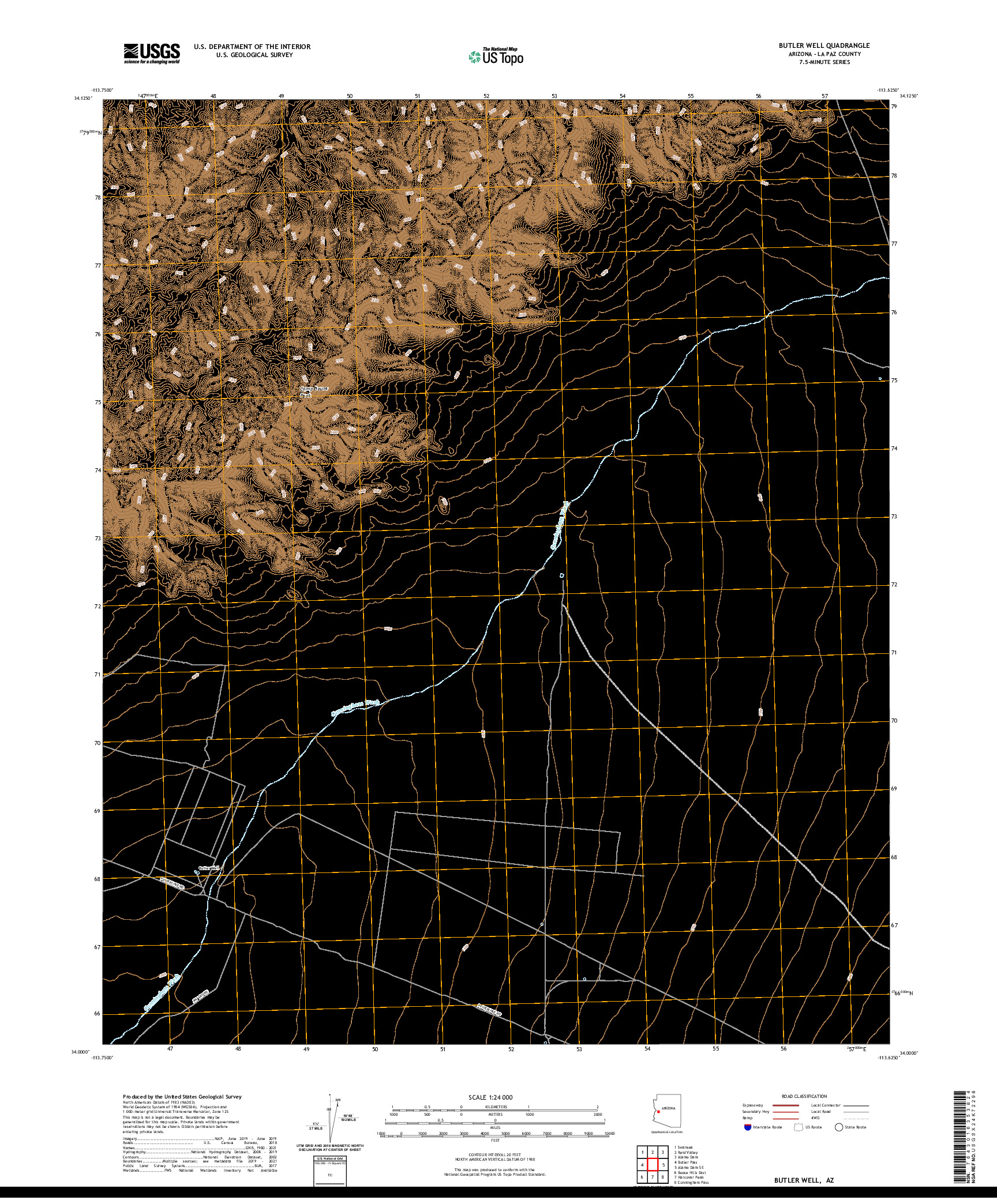 US TOPO 7.5-MINUTE MAP FOR BUTLER WELL, AZ