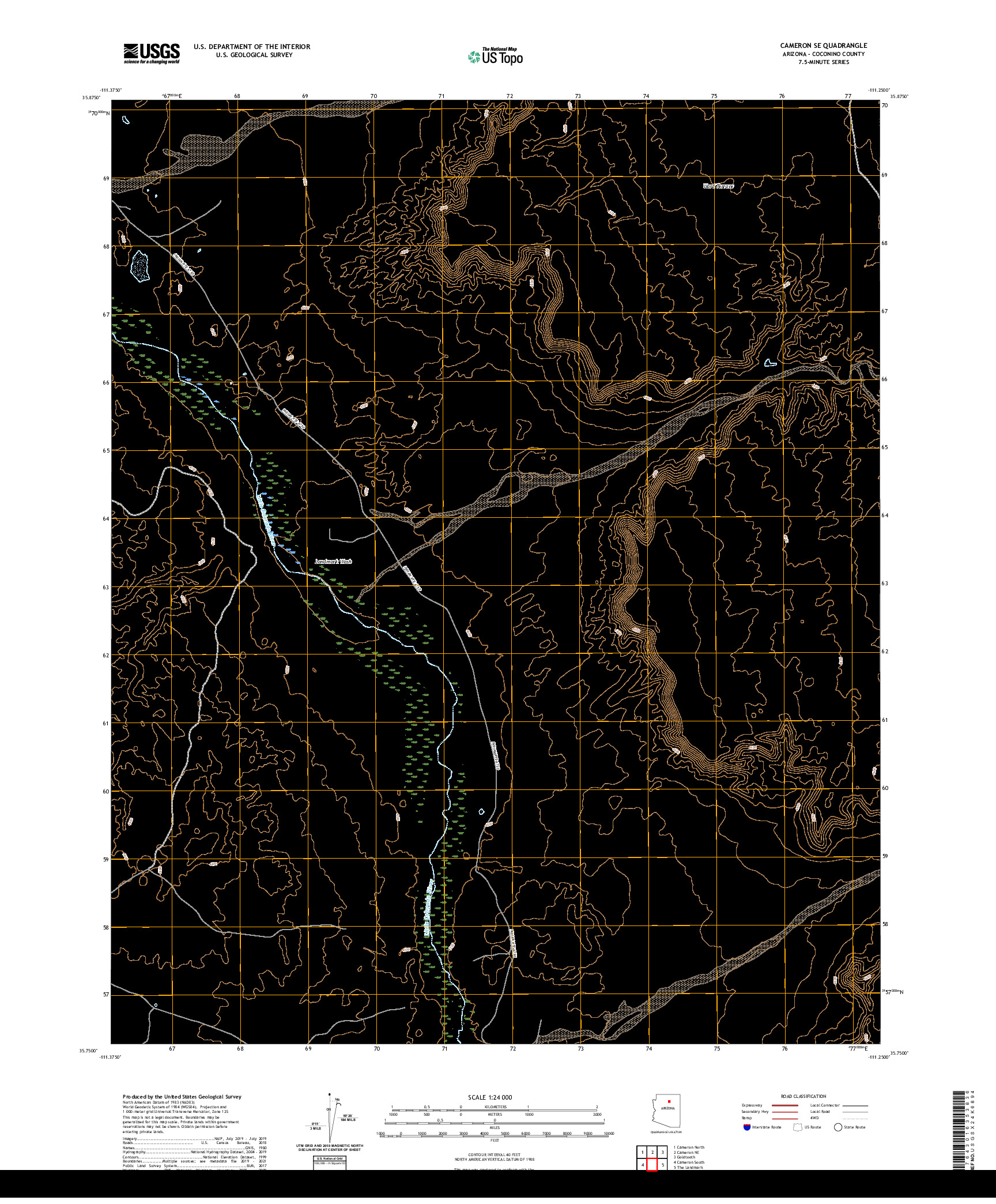 US TOPO 7.5-MINUTE MAP FOR CAMERON SE, AZ