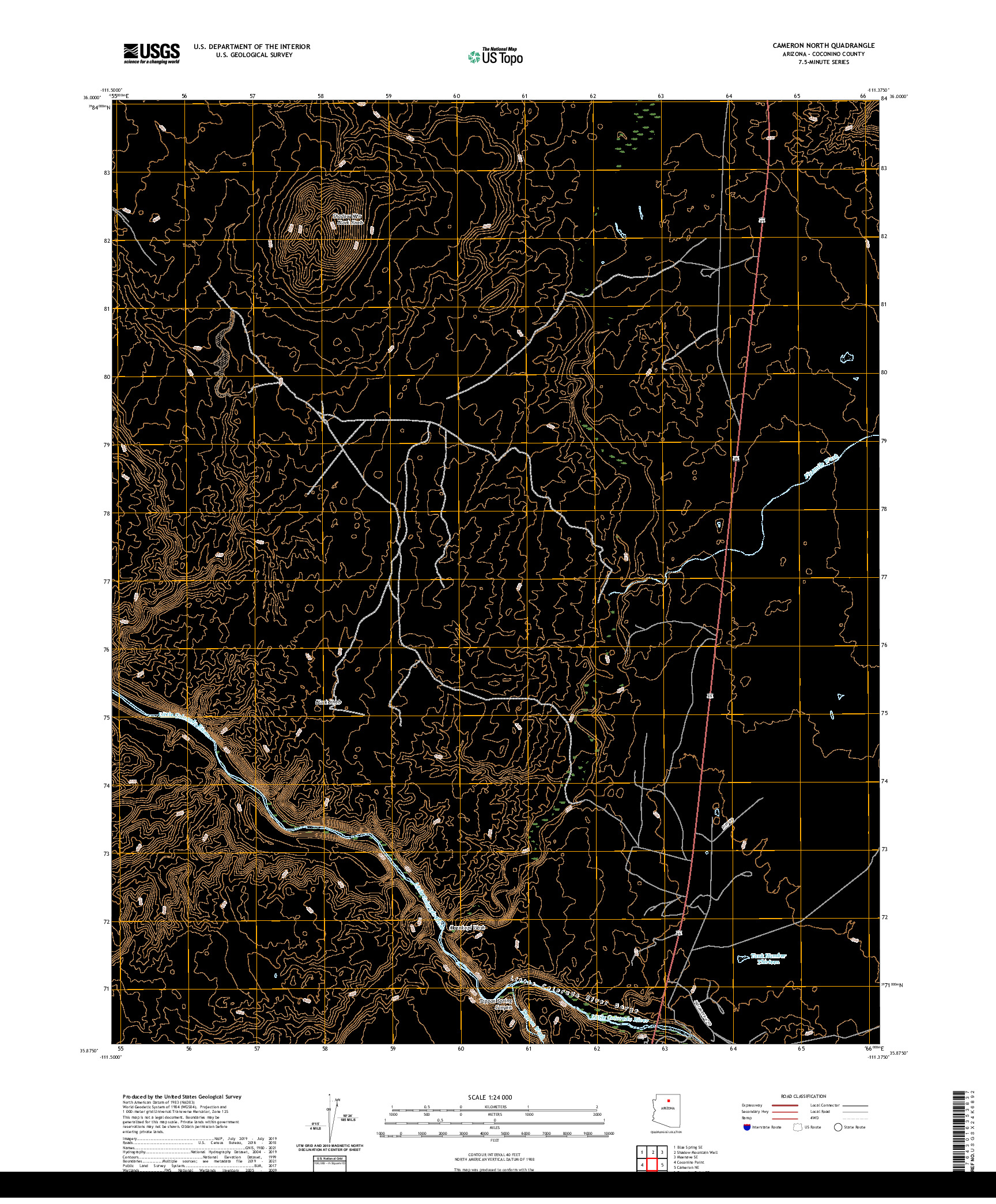 US TOPO 7.5-MINUTE MAP FOR CAMERON NORTH, AZ