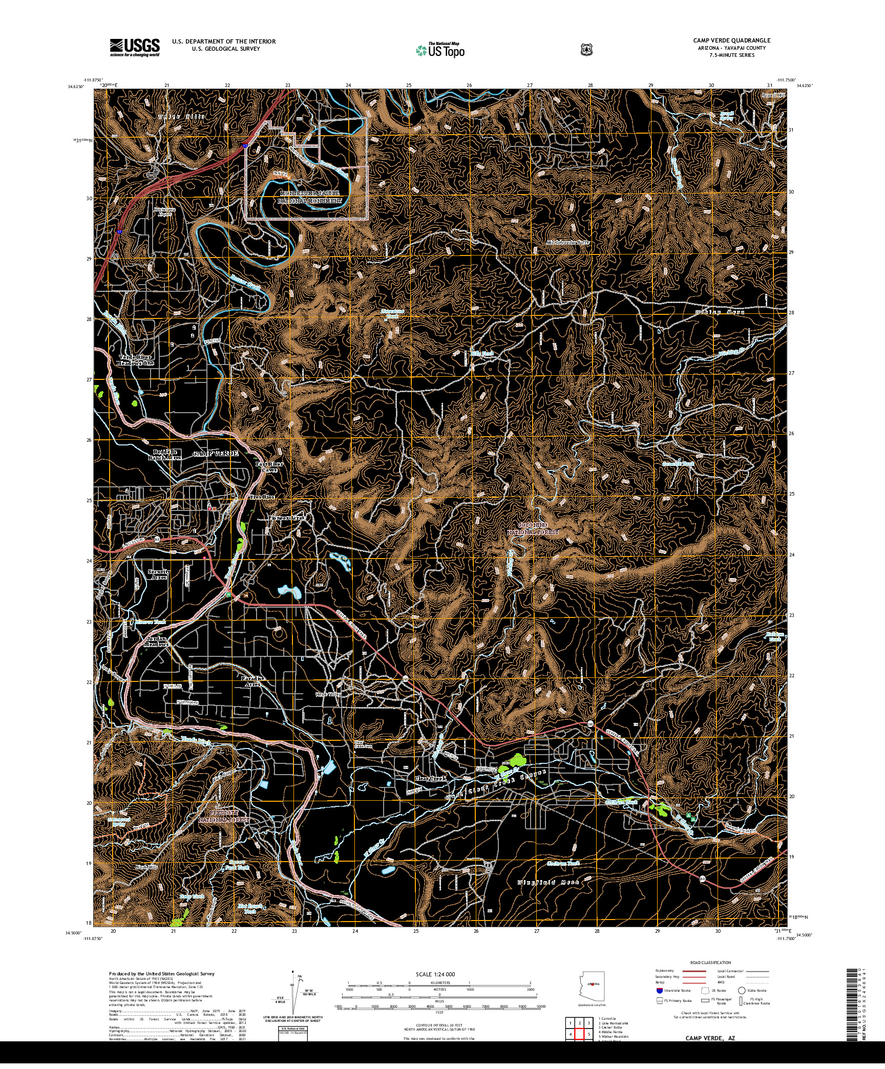 US TOPO 7.5-MINUTE MAP FOR CAMP VERDE, AZ