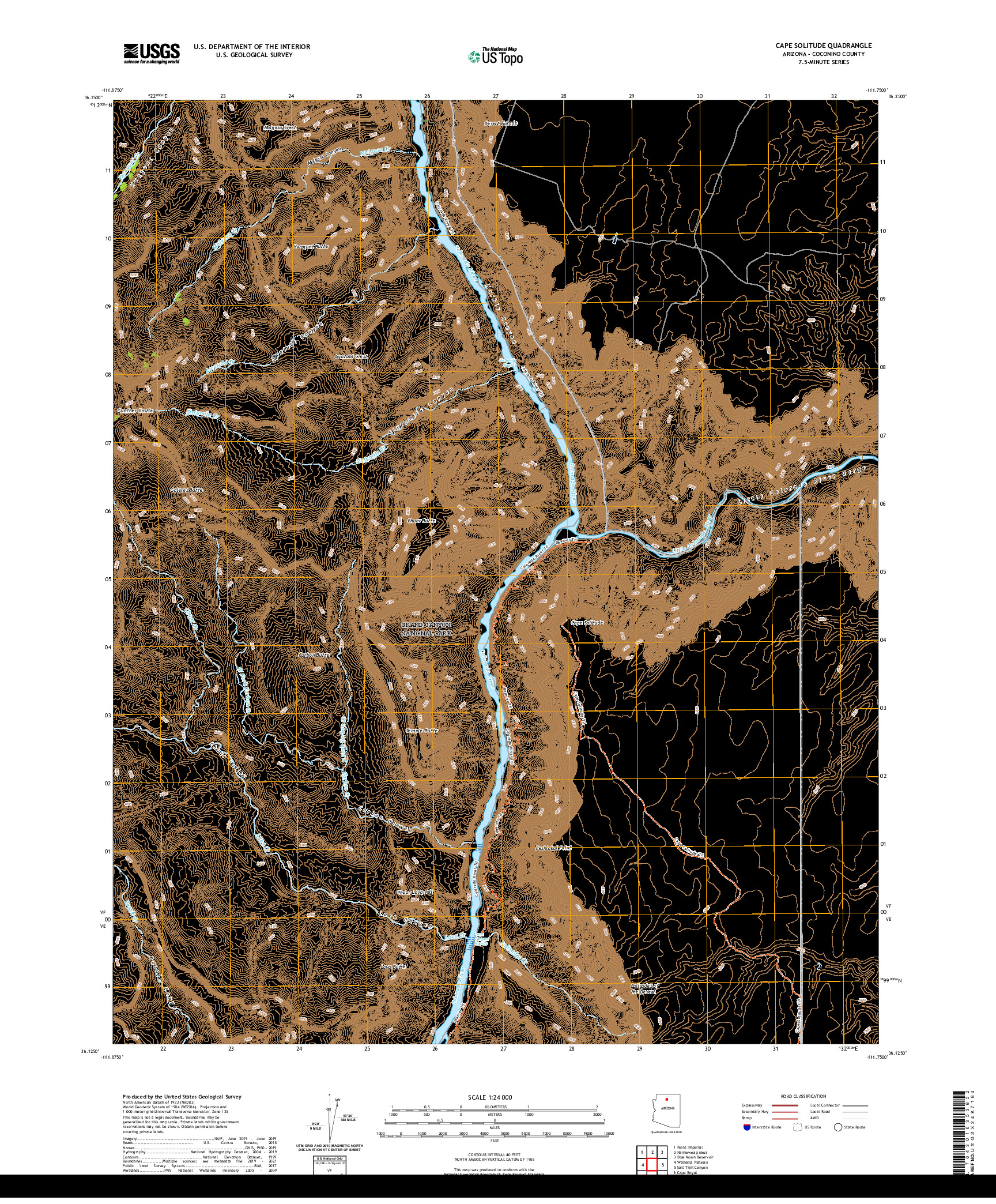 US TOPO 7.5-MINUTE MAP FOR CAPE SOLITUDE, AZ