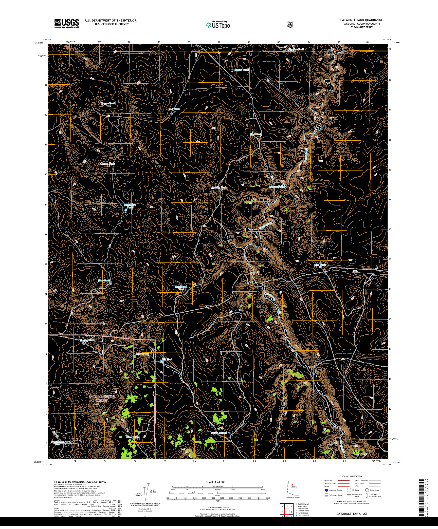 US TOPO 7.5-MINUTE MAP FOR CATARACT TANK, AZ