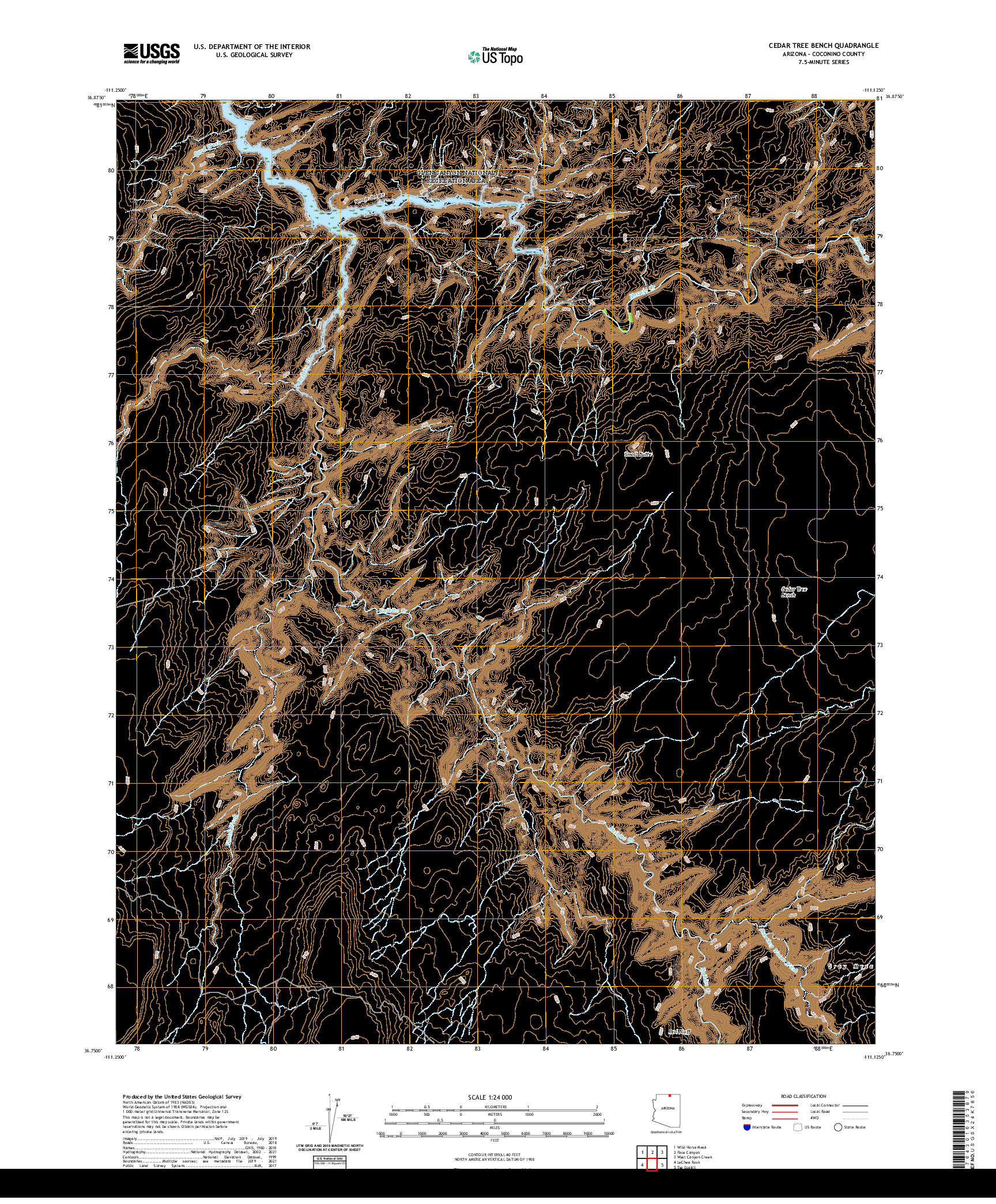 US TOPO 7.5-MINUTE MAP FOR CEDAR TREE BENCH, AZ