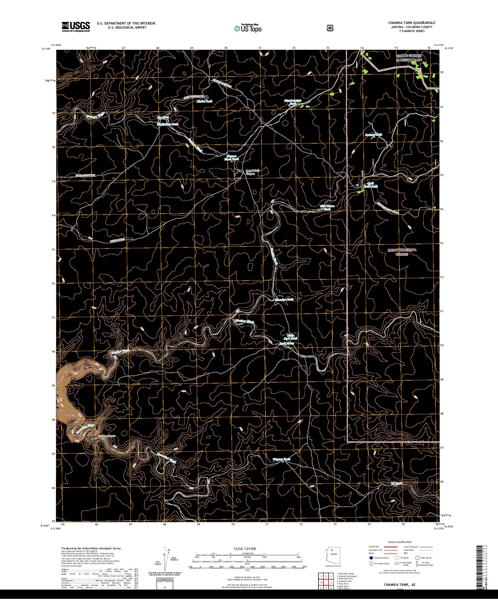 US TOPO 7.5-MINUTE MAP FOR CHAMISA TANK, AZ