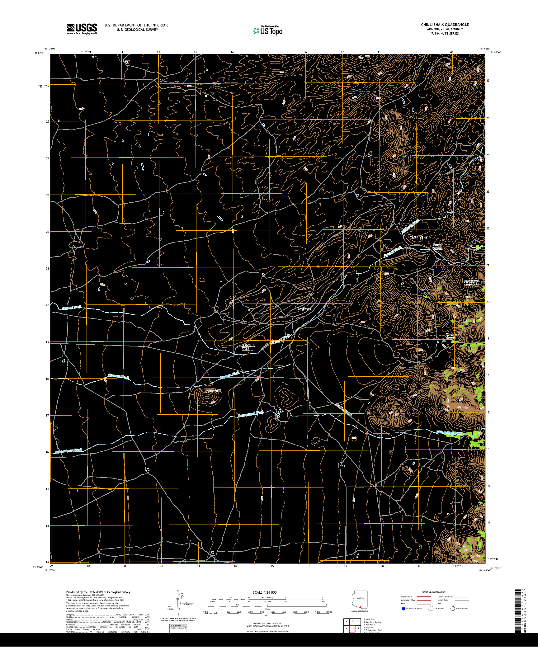 USGS US TOPO 7.5-MINUTE MAP FOR CHIULI SHAIK, AZ 2021