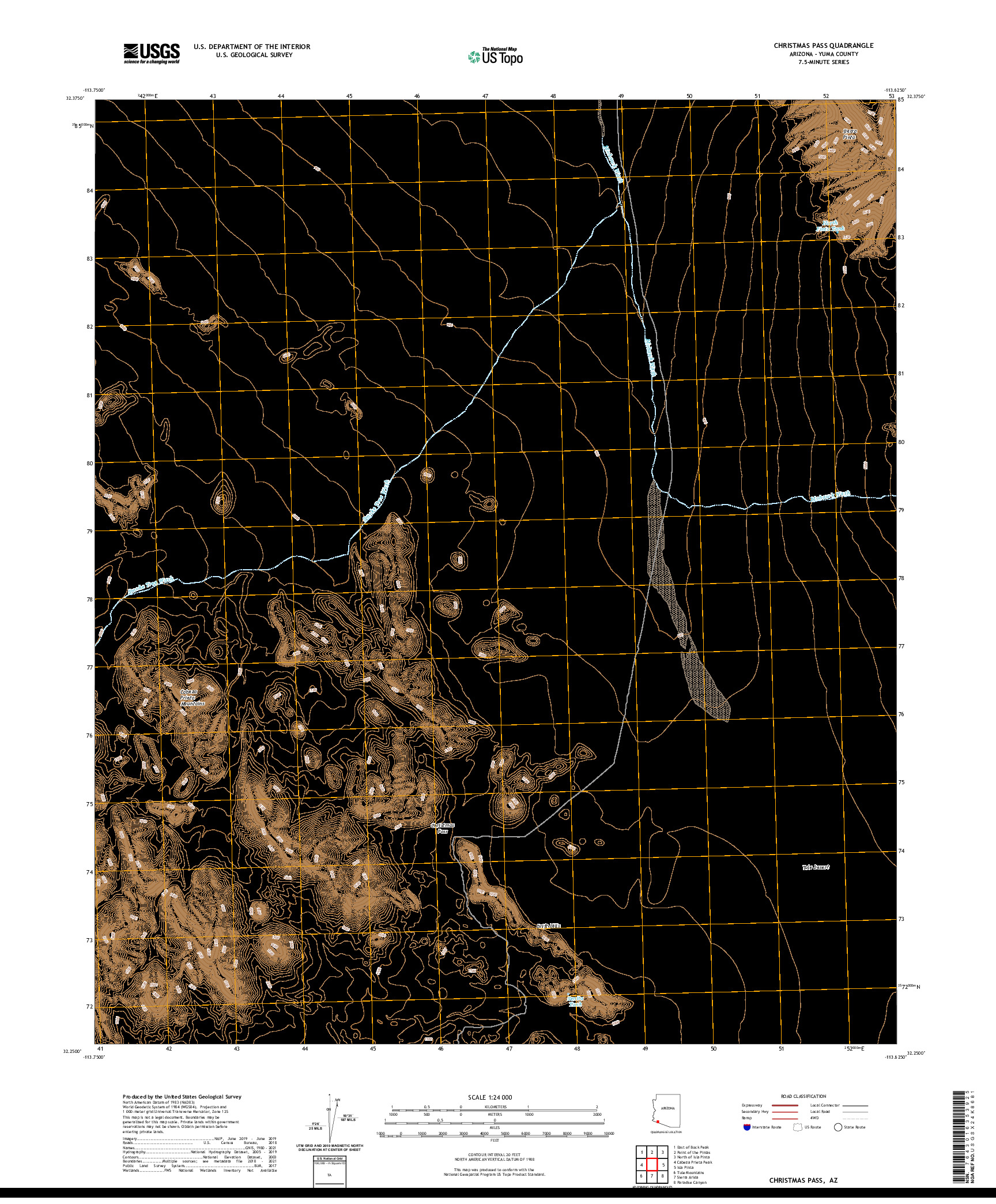 USGS US TOPO 7.5-MINUTE MAP FOR CHRISTMAS PASS, AZ 2021