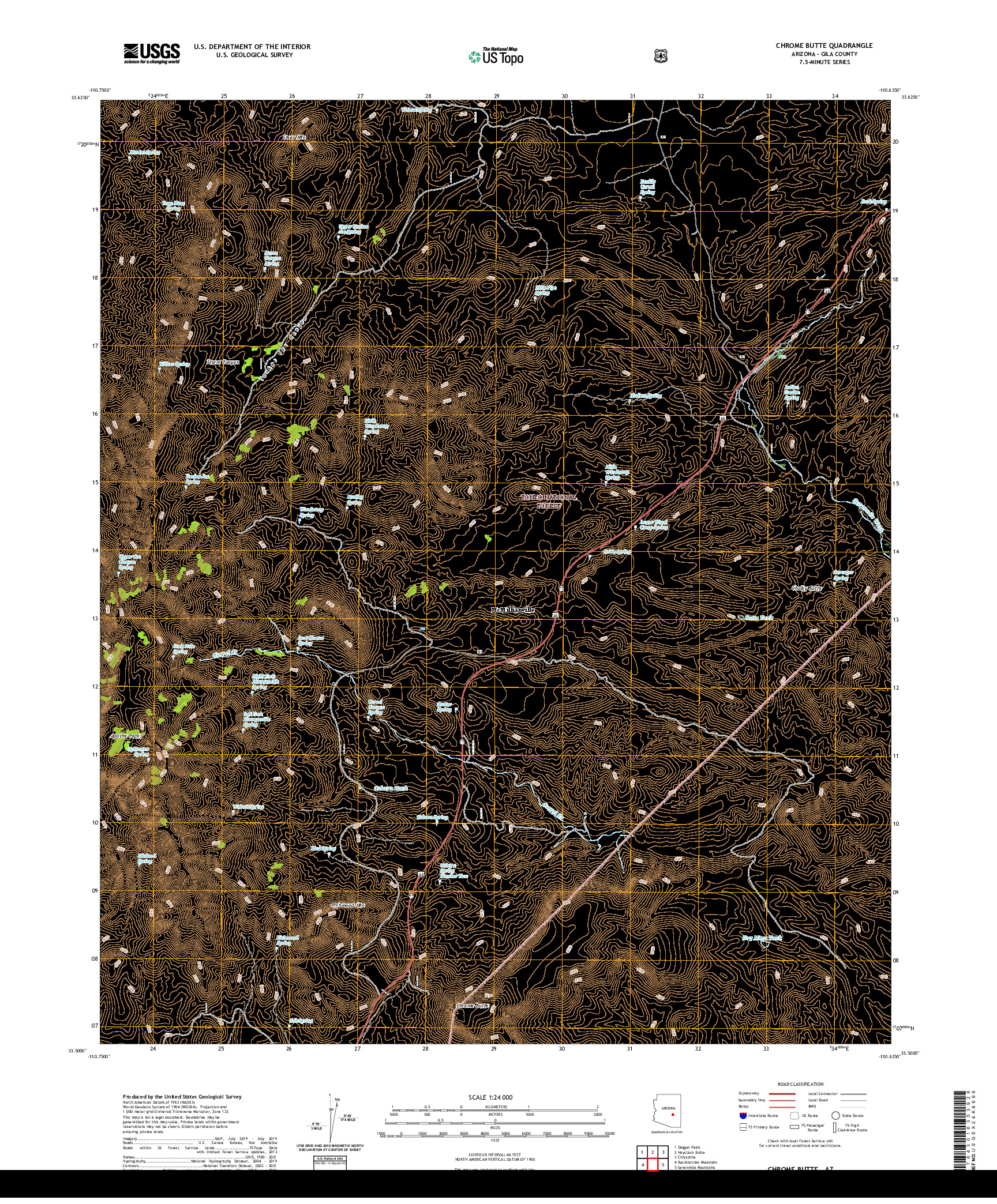 US TOPO 7.5-MINUTE MAP FOR CHROME BUTTE, AZ