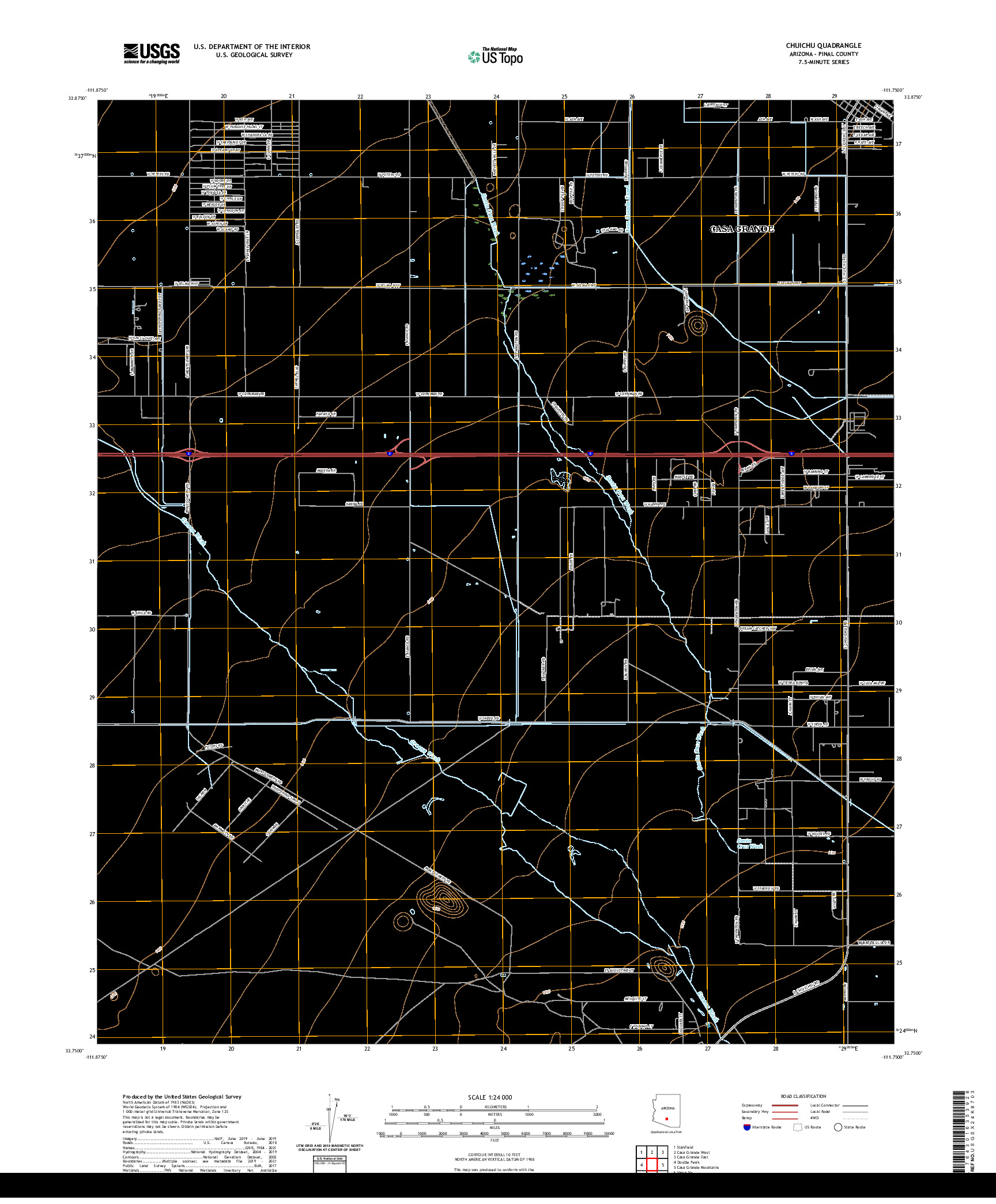 US TOPO 7.5-MINUTE MAP FOR CHUICHU, AZ