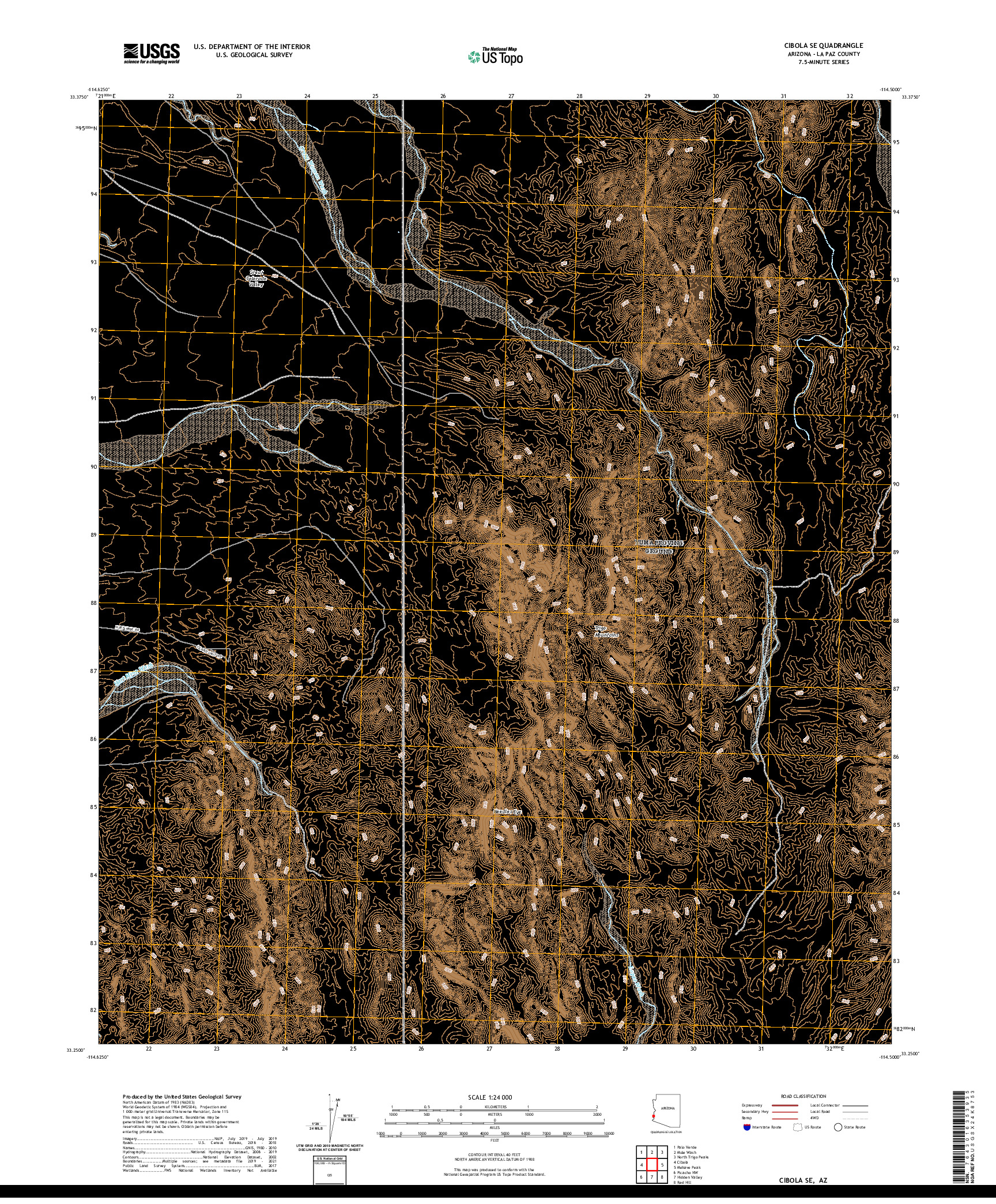 US TOPO 7.5-MINUTE MAP FOR CIBOLA SE, AZ