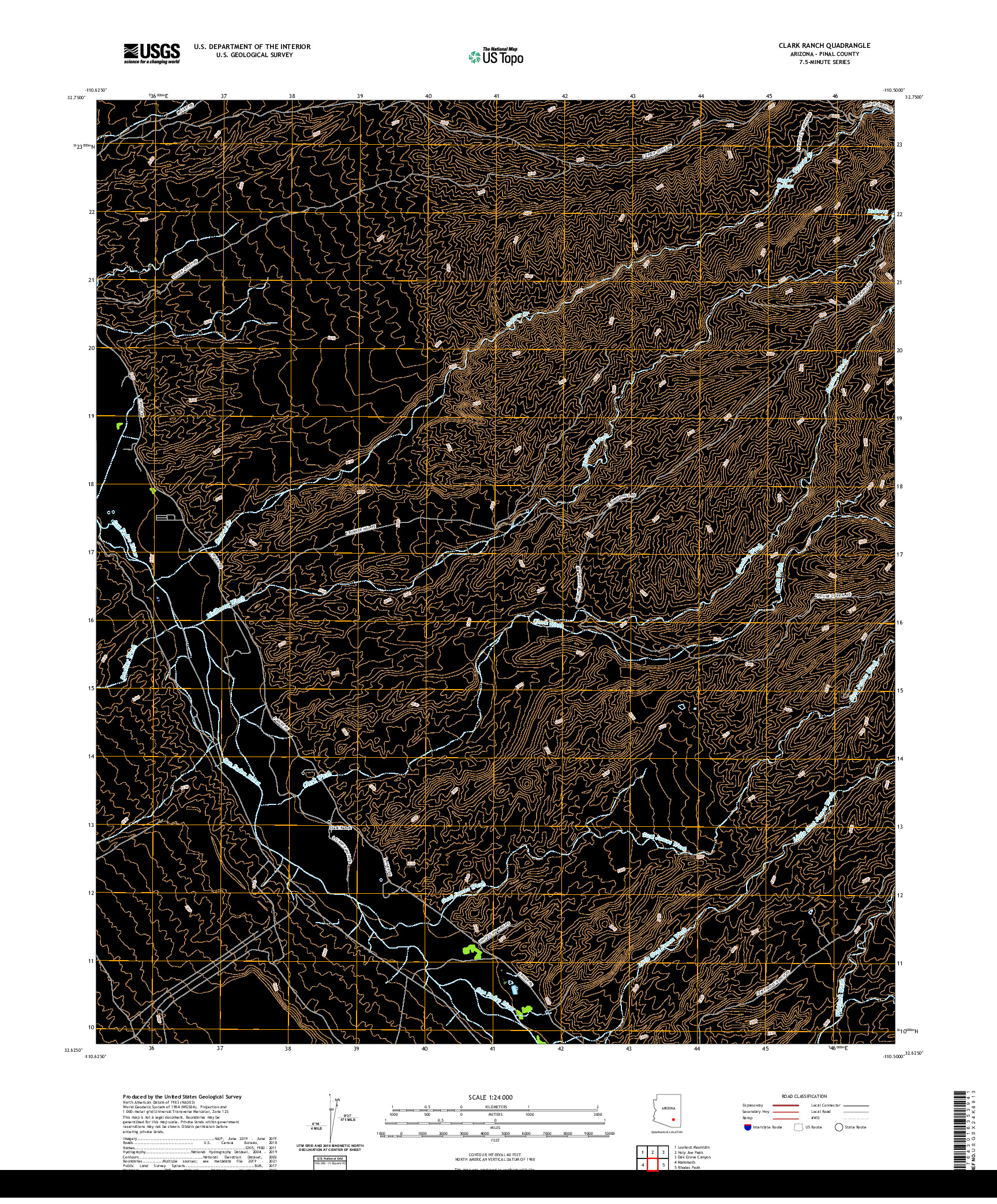 US TOPO 7.5-MINUTE MAP FOR CLARK RANCH, AZ