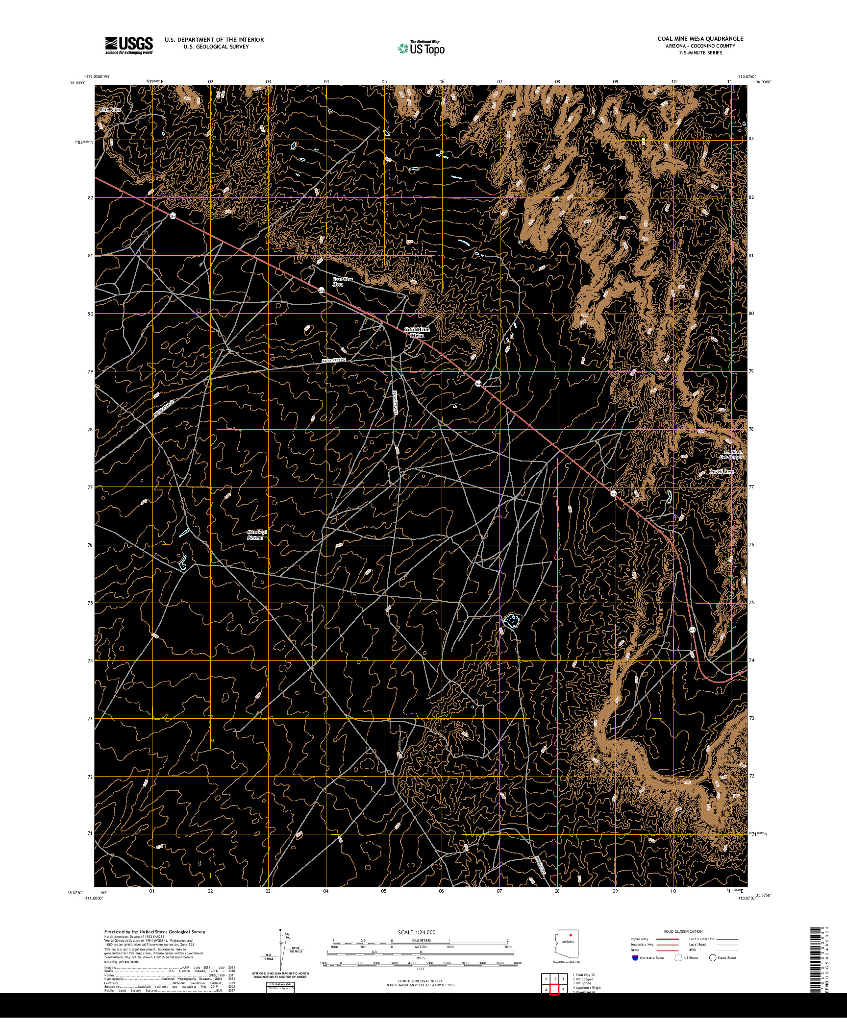 US TOPO 7.5-MINUTE MAP FOR COAL MINE MESA, AZ