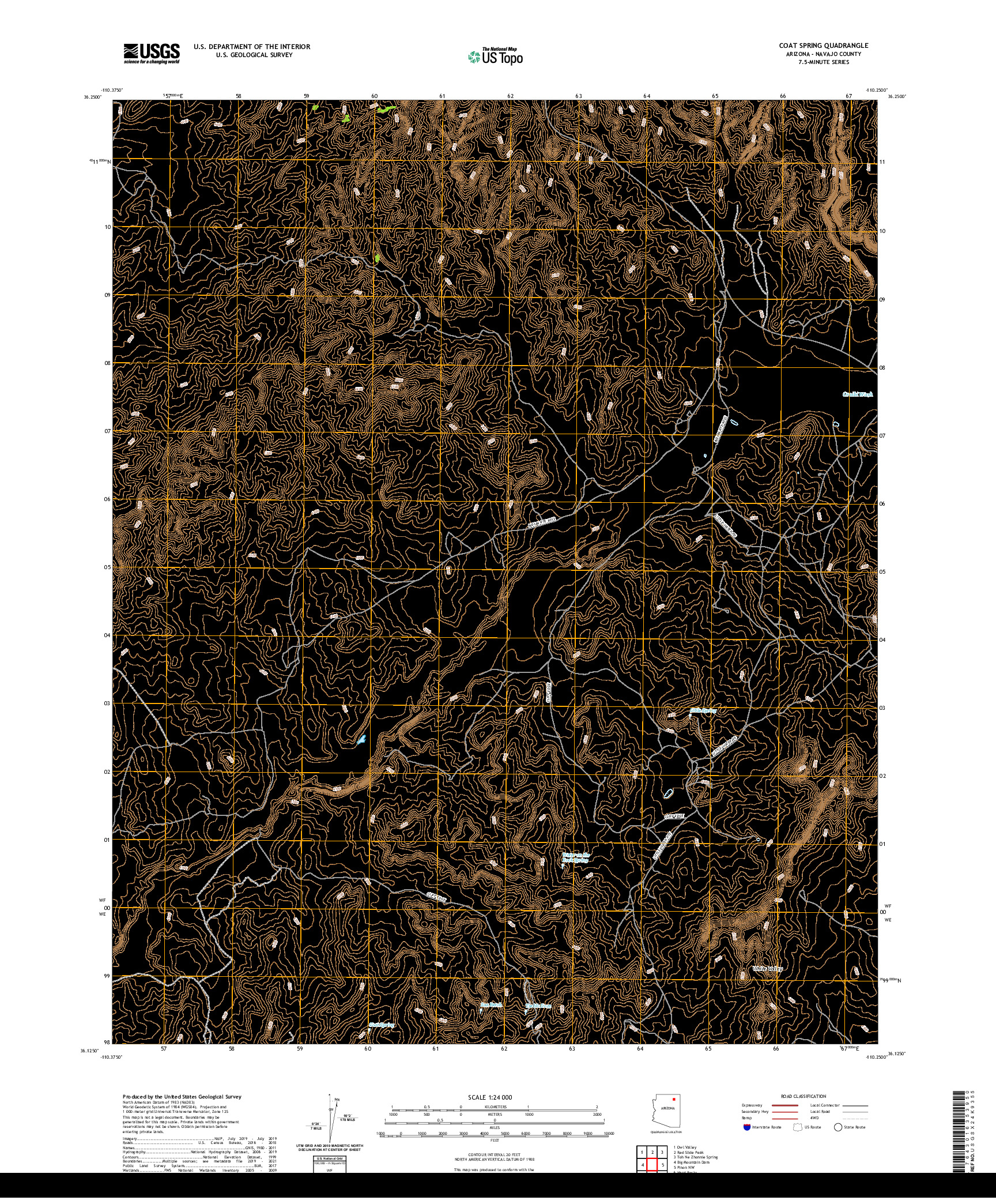 US TOPO 7.5-MINUTE MAP FOR COAT SPRING, AZ