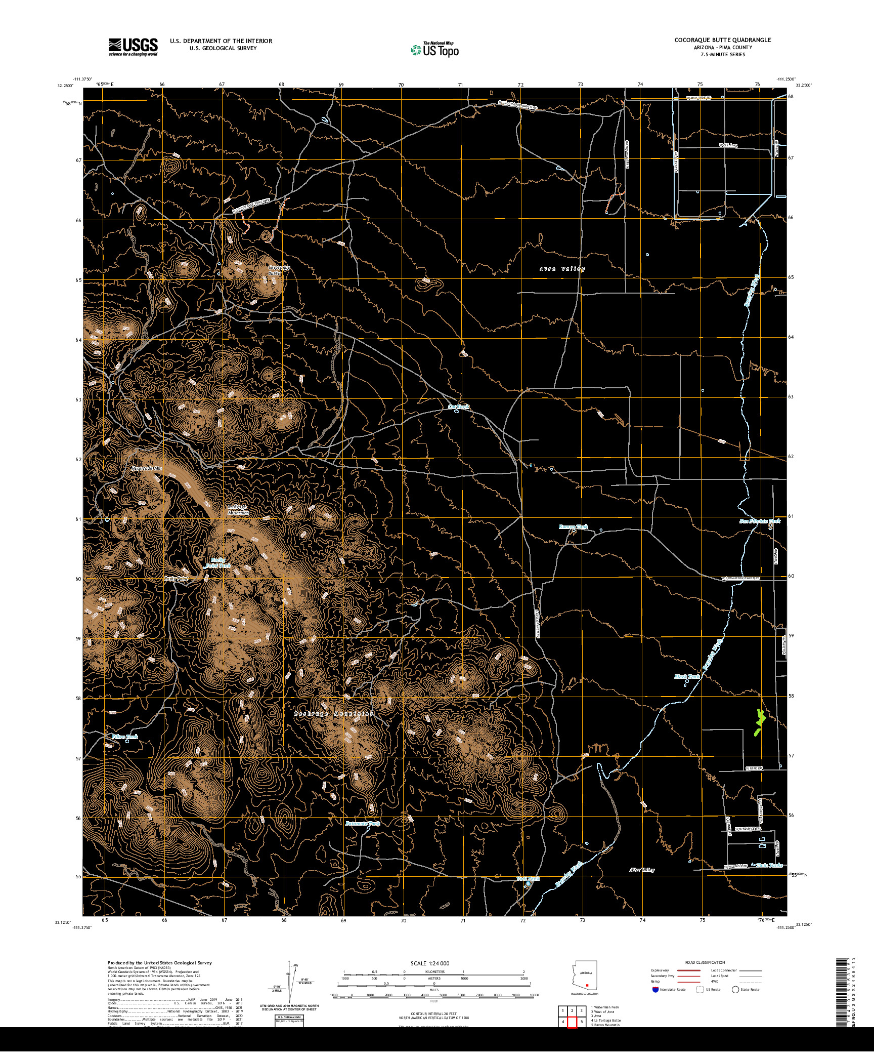 US TOPO 7.5-MINUTE MAP FOR COCORAQUE BUTTE, AZ