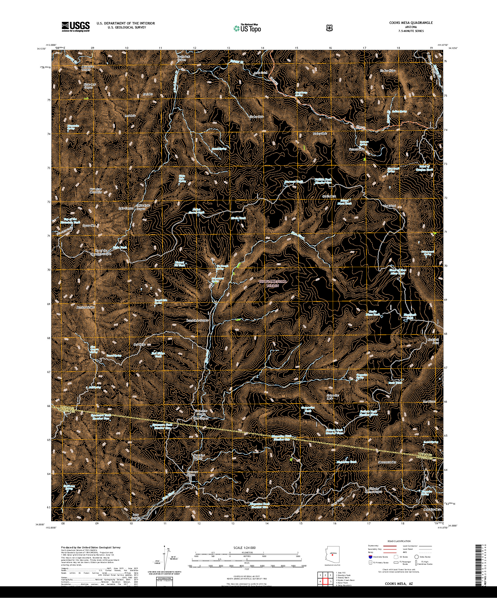 US TOPO 7.5-MINUTE MAP FOR COOKS MESA, AZ