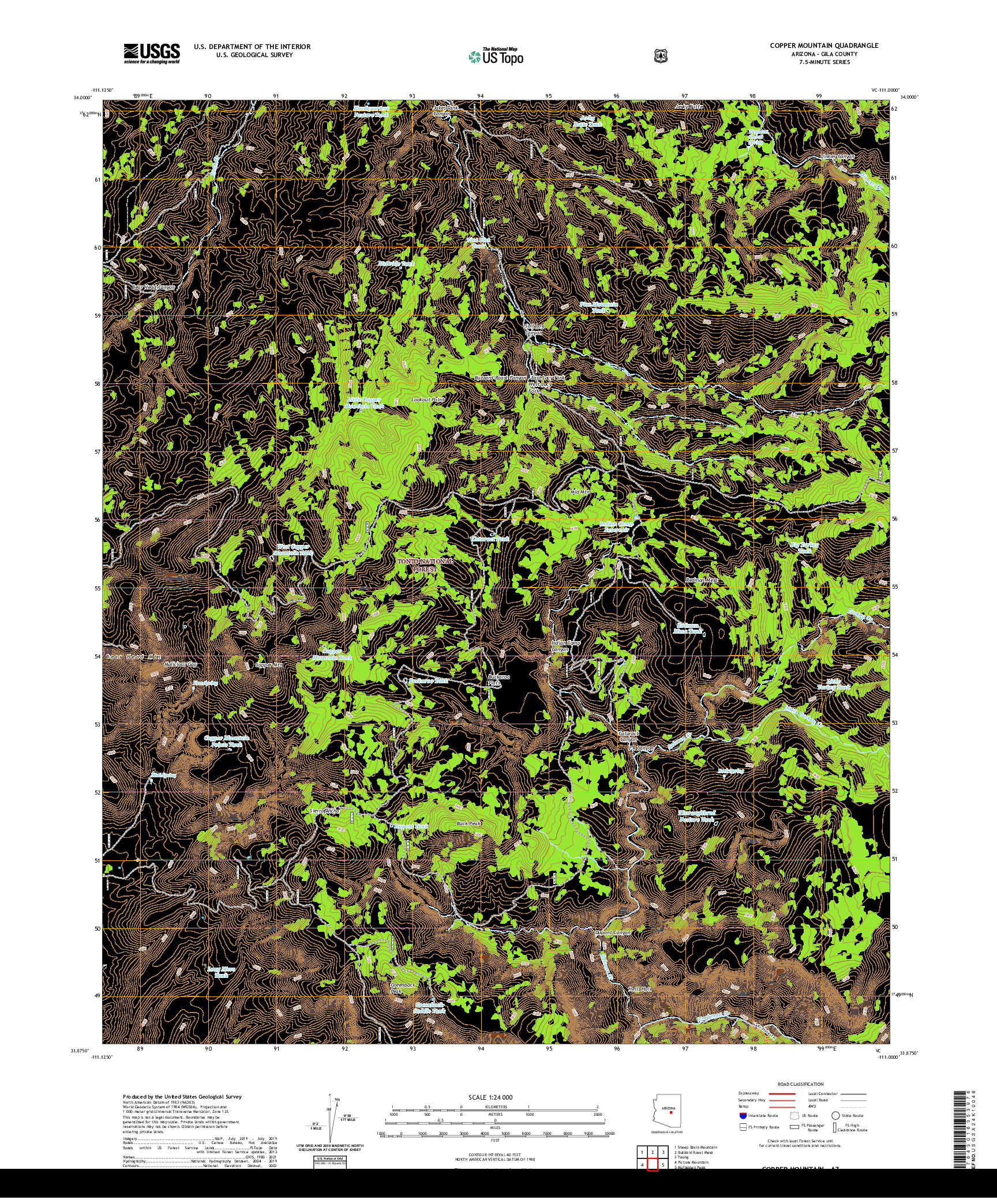 US TOPO 7.5-MINUTE MAP FOR COPPER MOUNTAIN, AZ