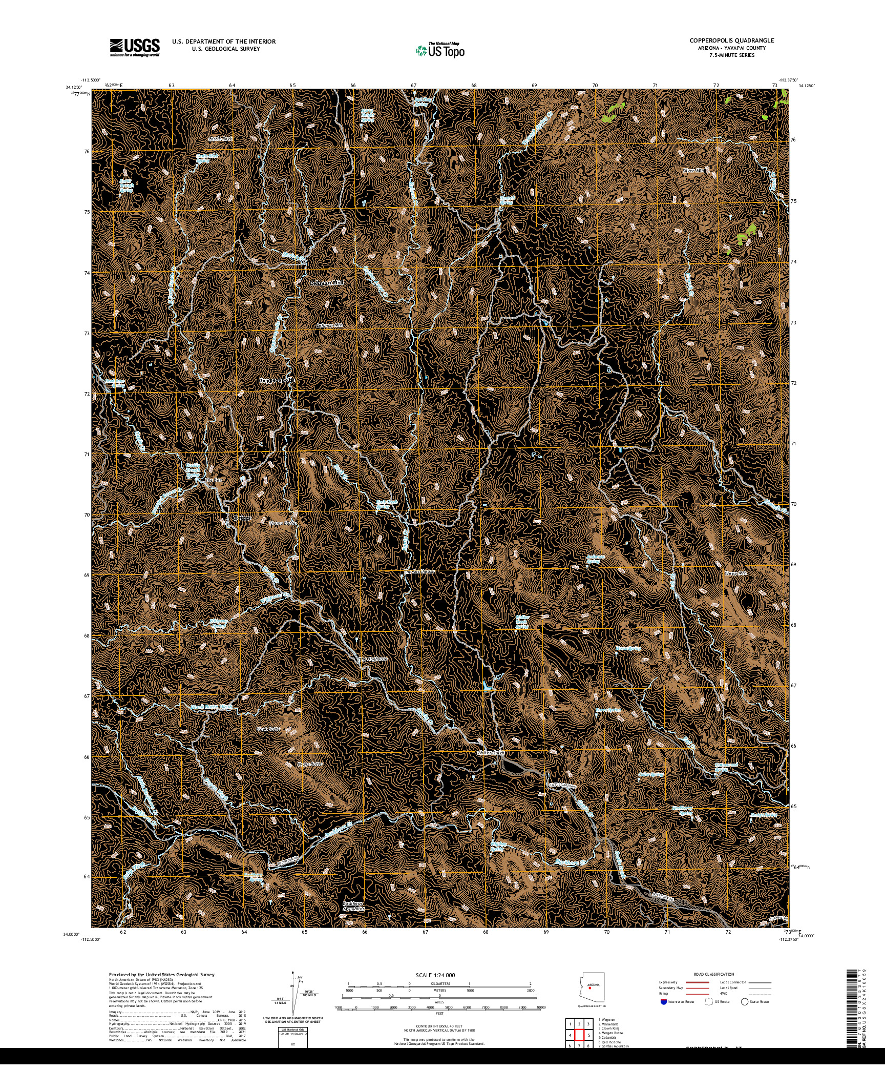 US TOPO 7.5-MINUTE MAP FOR COPPEROPOLIS, AZ