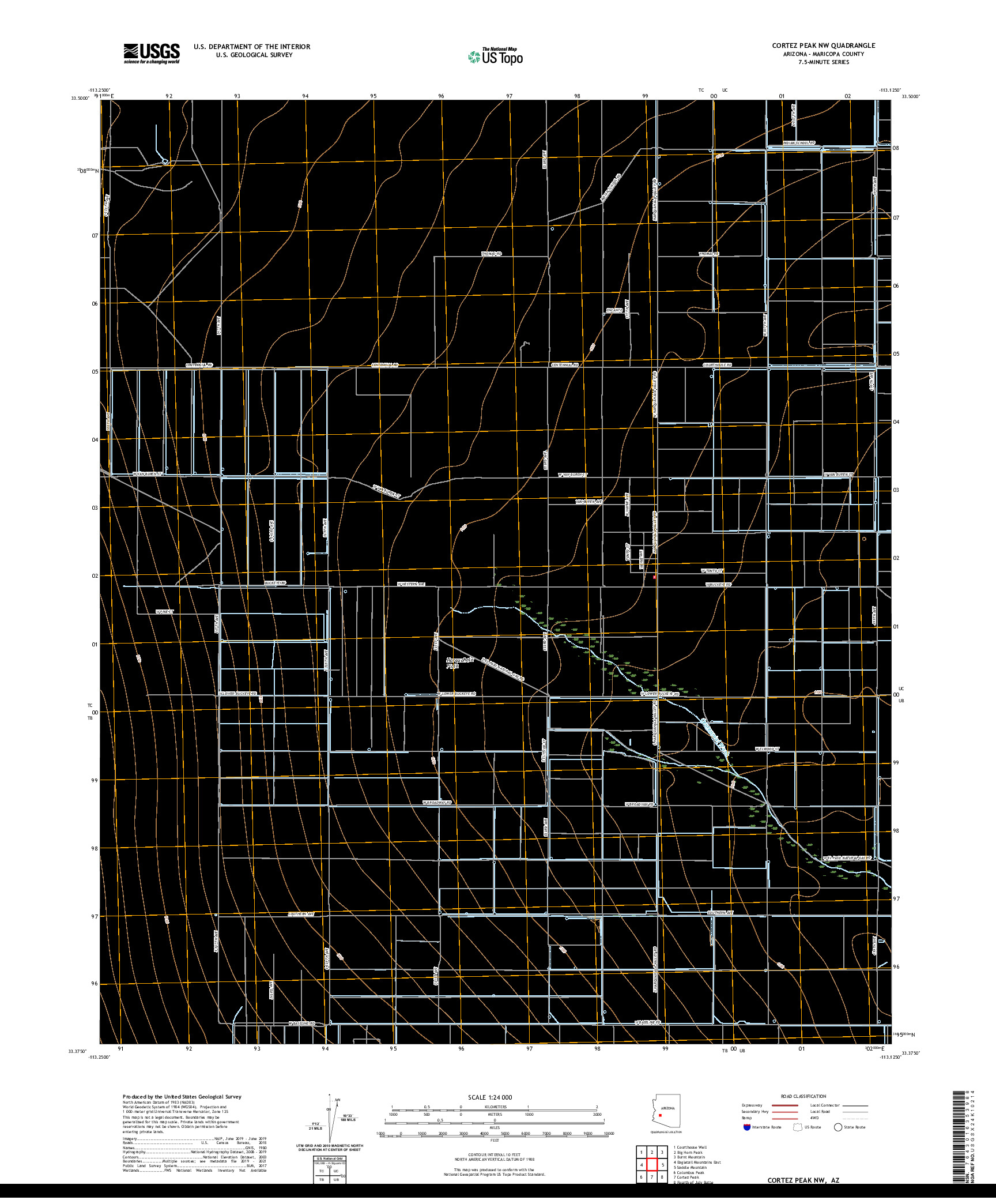 US TOPO 7.5-MINUTE MAP FOR CORTEZ PEAK NW, AZ