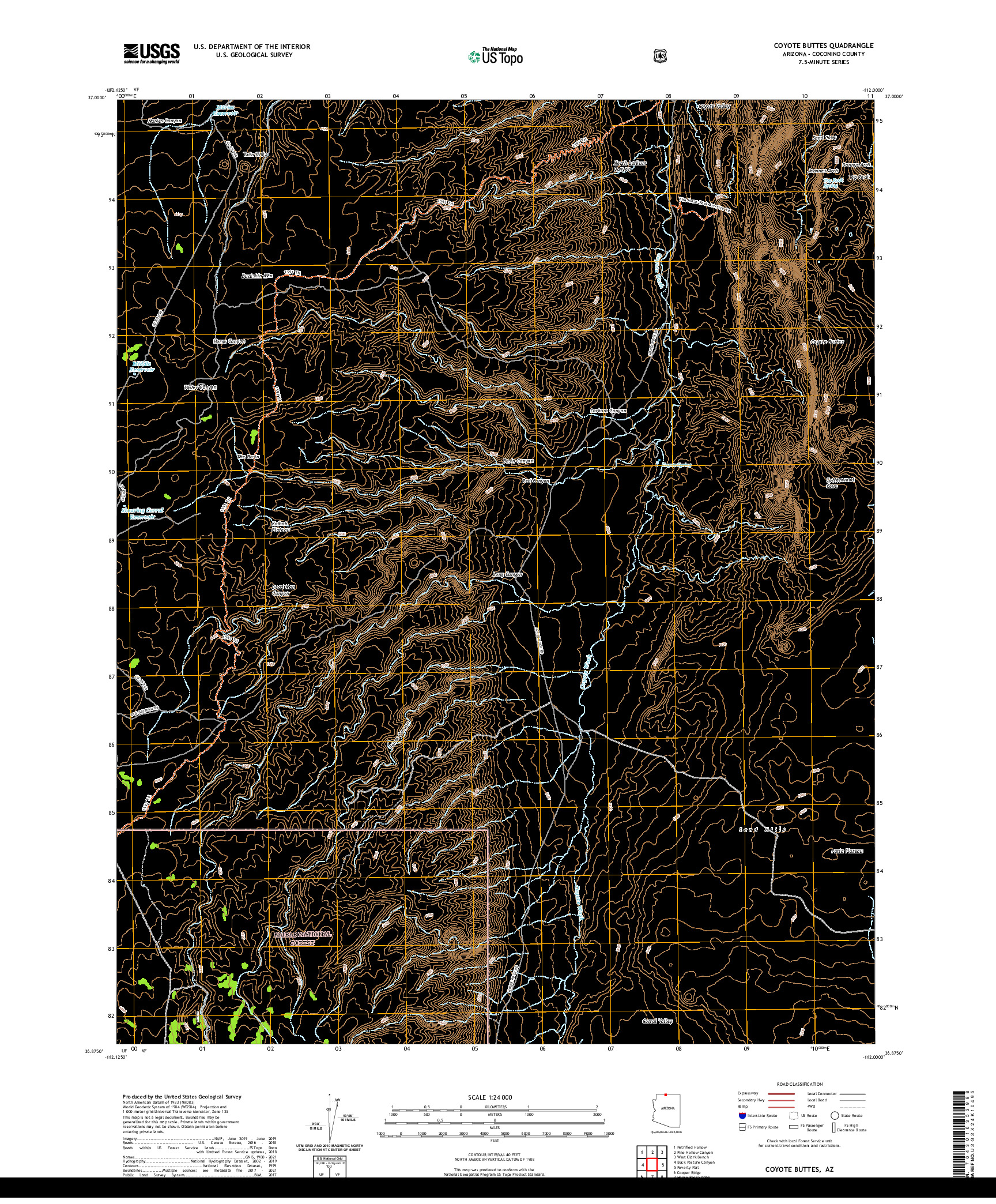 US TOPO 7.5-MINUTE MAP FOR COYOTE BUTTES, AZ