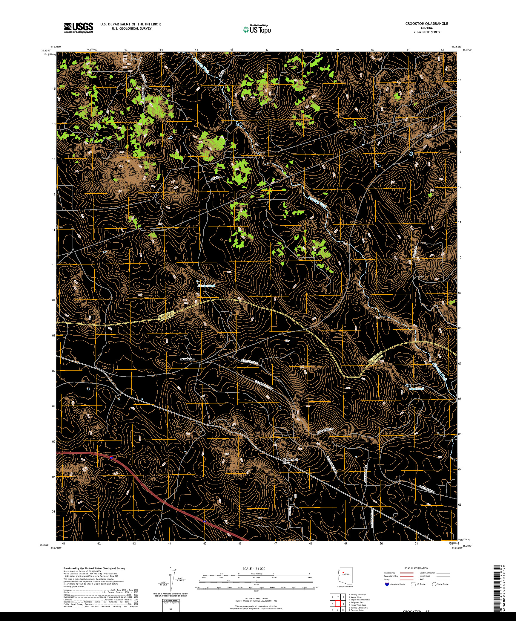 US TOPO 7.5-MINUTE MAP FOR CROOKTON, AZ