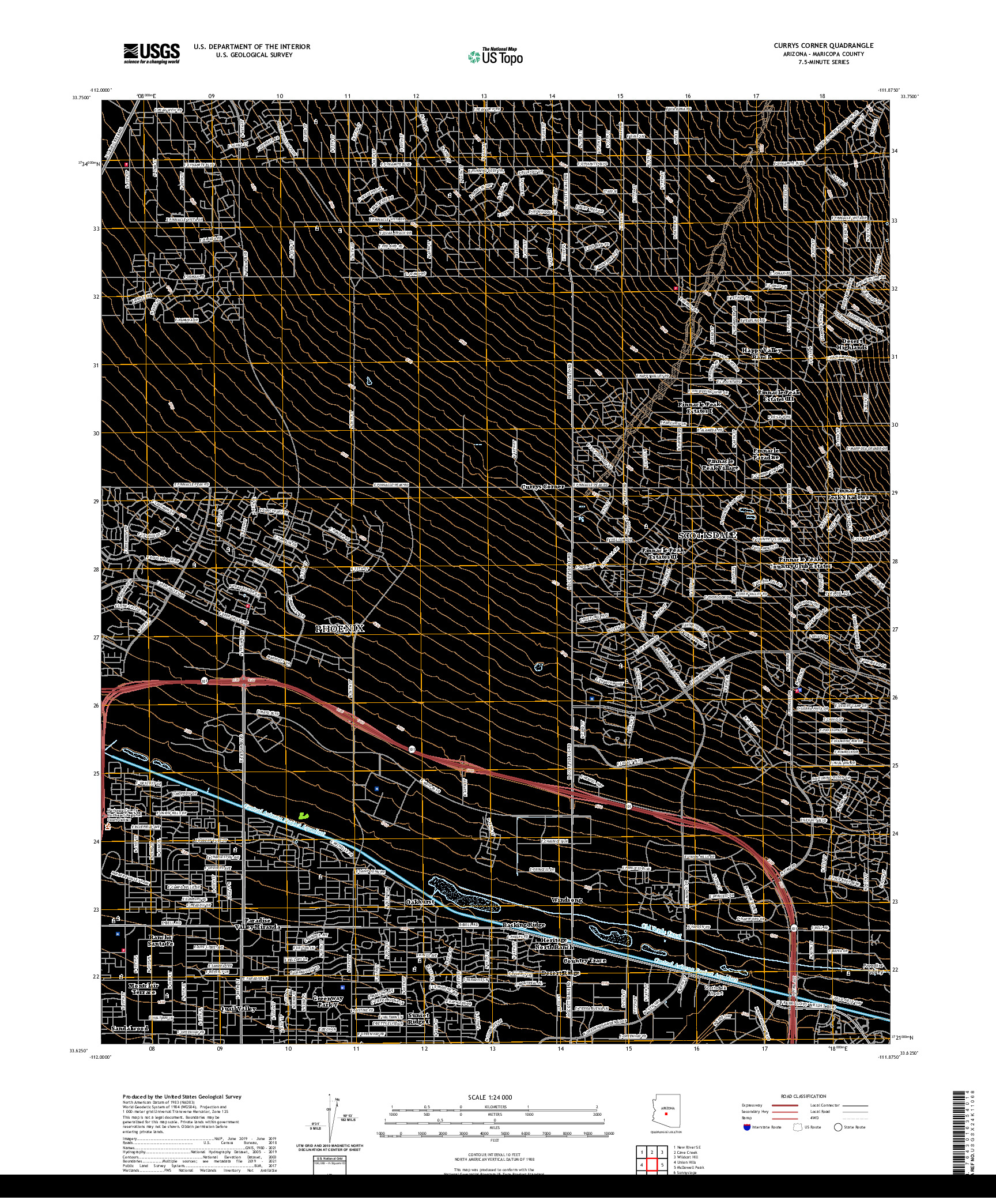 US TOPO 7.5-MINUTE MAP FOR CURRYS CORNER, AZ