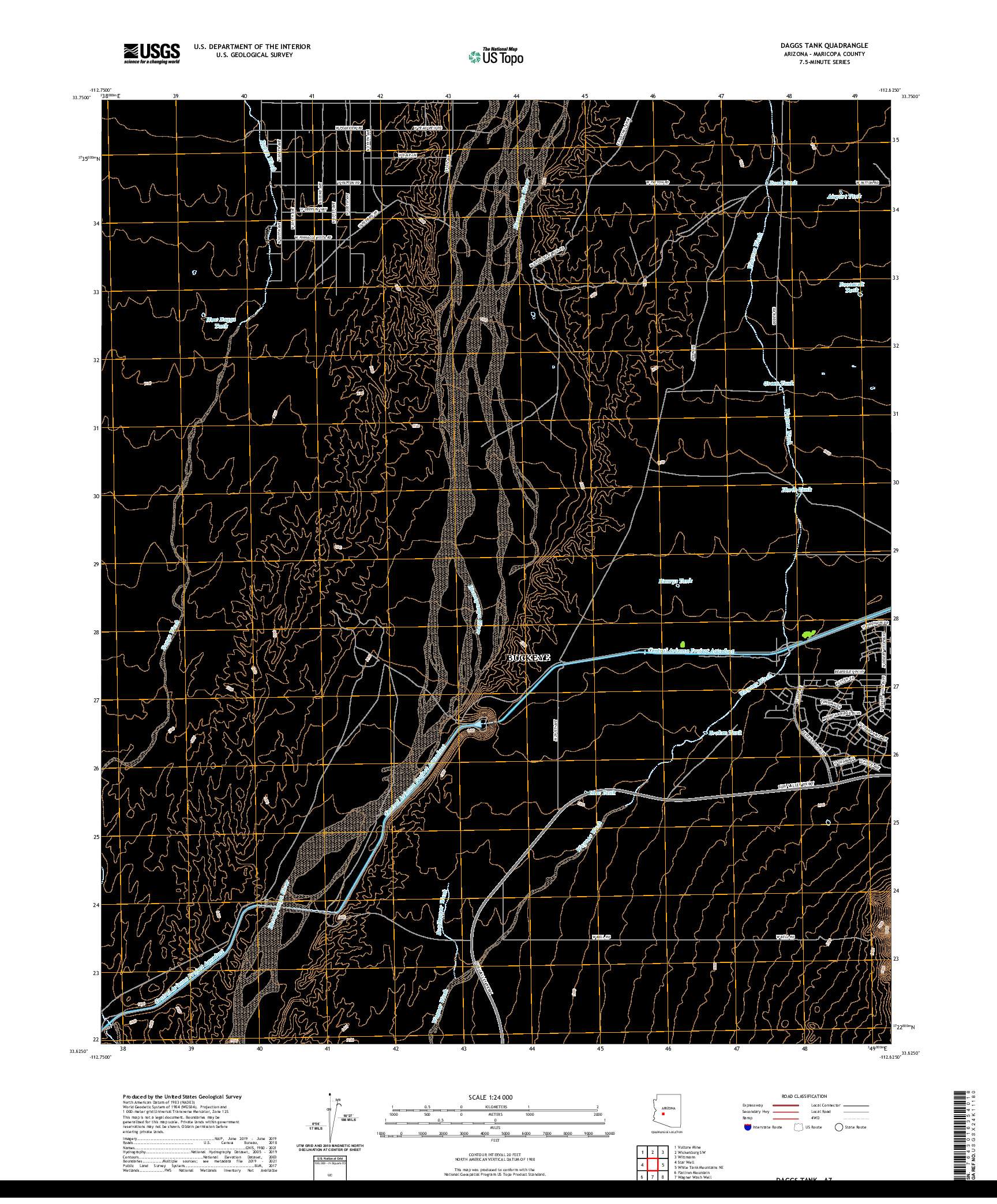 US TOPO 7.5-MINUTE MAP FOR DAGGS TANK, AZ