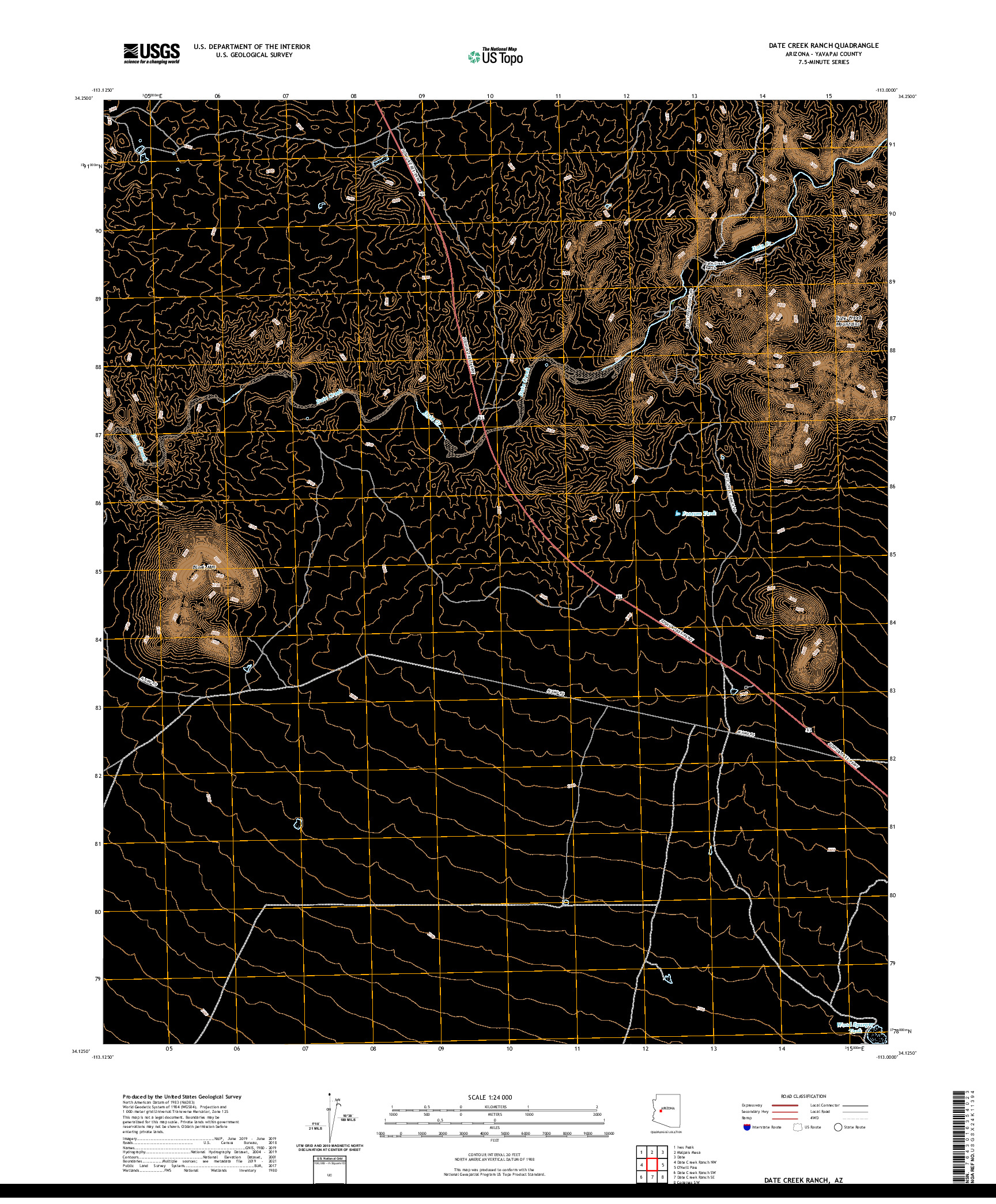 US TOPO 7.5-MINUTE MAP FOR DATE CREEK RANCH, AZ