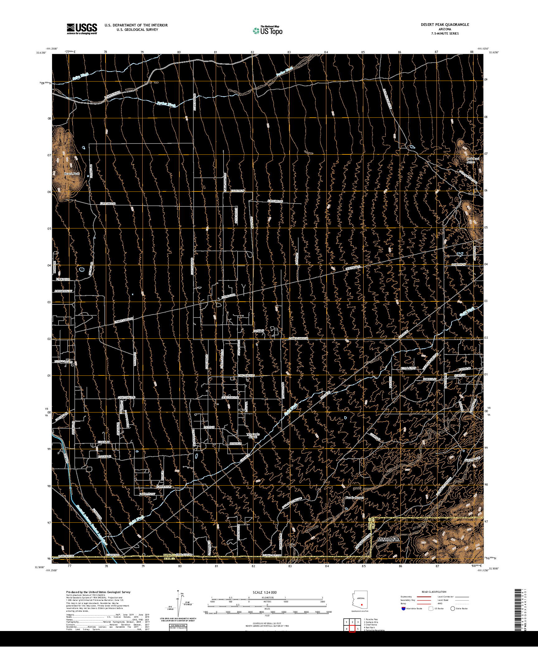 US TOPO 7.5-MINUTE MAP FOR DESERT PEAK, AZ