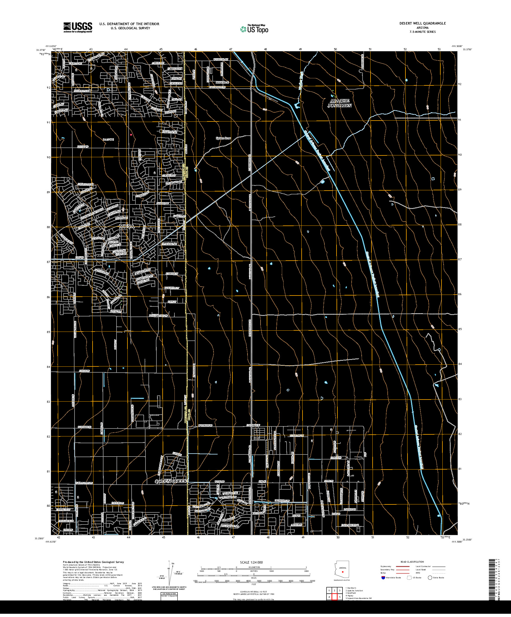 US TOPO 7.5-MINUTE MAP FOR DESERT WELL, AZ