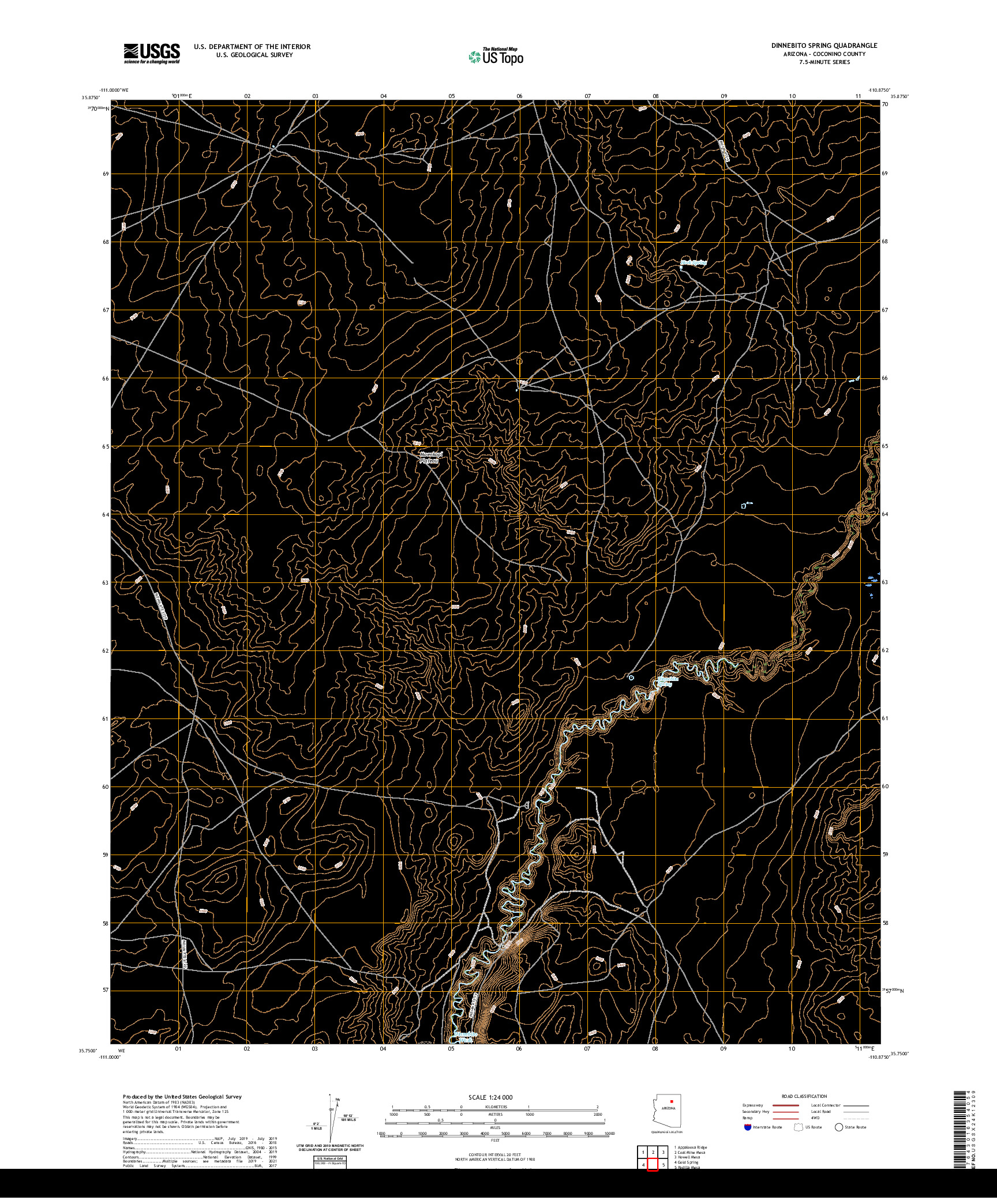 US TOPO 7.5-MINUTE MAP FOR DINNEBITO SPRING, AZ