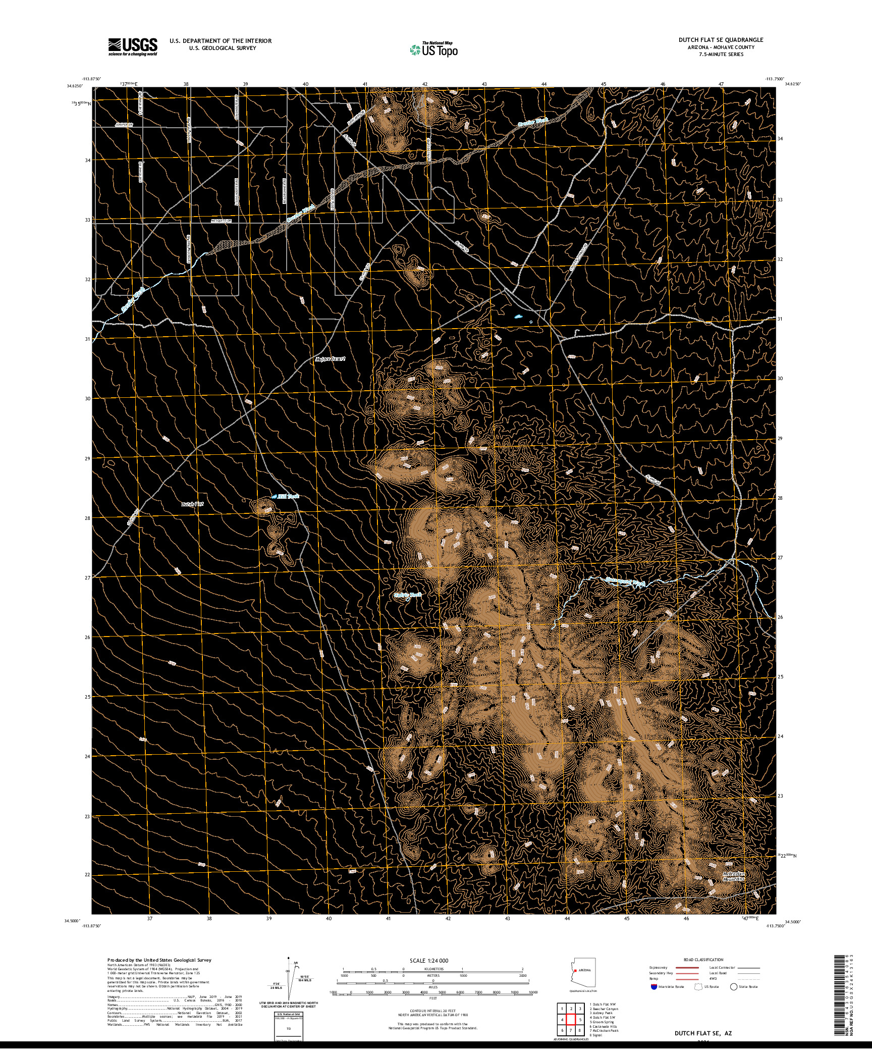 US TOPO 7.5-MINUTE MAP FOR DUTCH FLAT SE, AZ