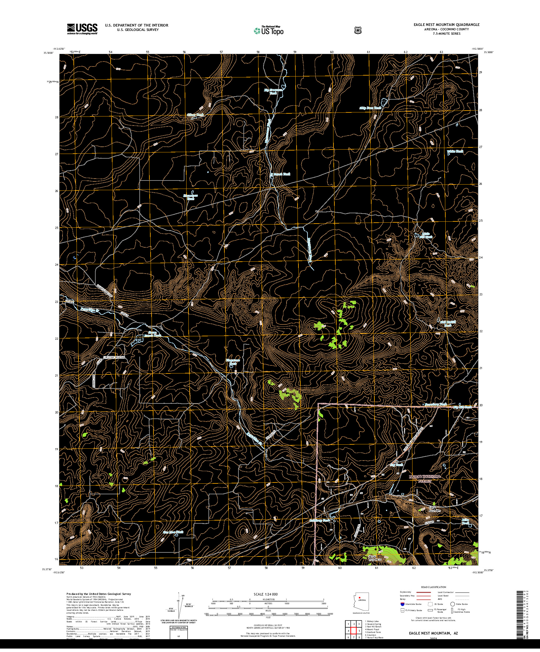 US TOPO 7.5-MINUTE MAP FOR EAGLE NEST MOUNTAIN, AZ