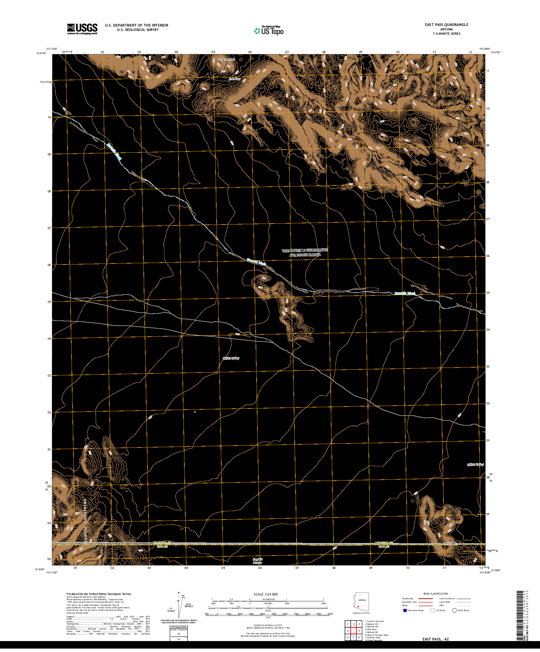 US TOPO 7.5-MINUTE MAP FOR EAST PASS, AZ