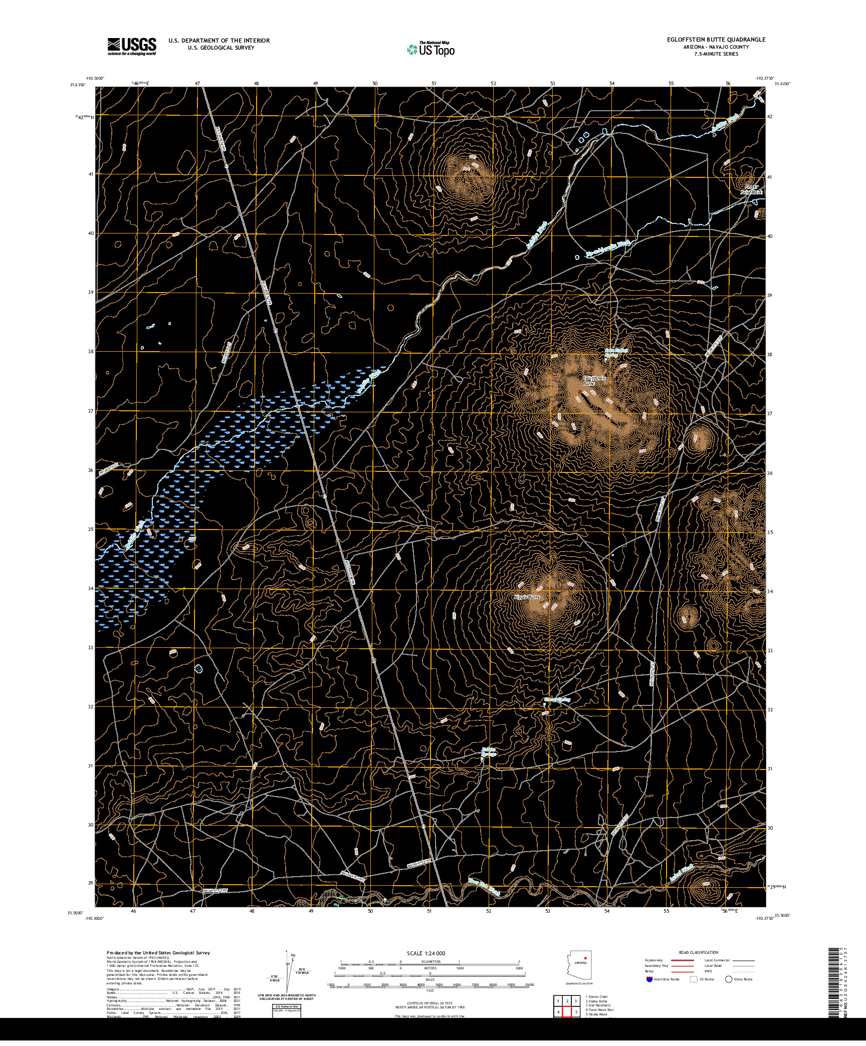 US TOPO 7.5-MINUTE MAP FOR EGLOFFSTEIN BUTTE, AZ