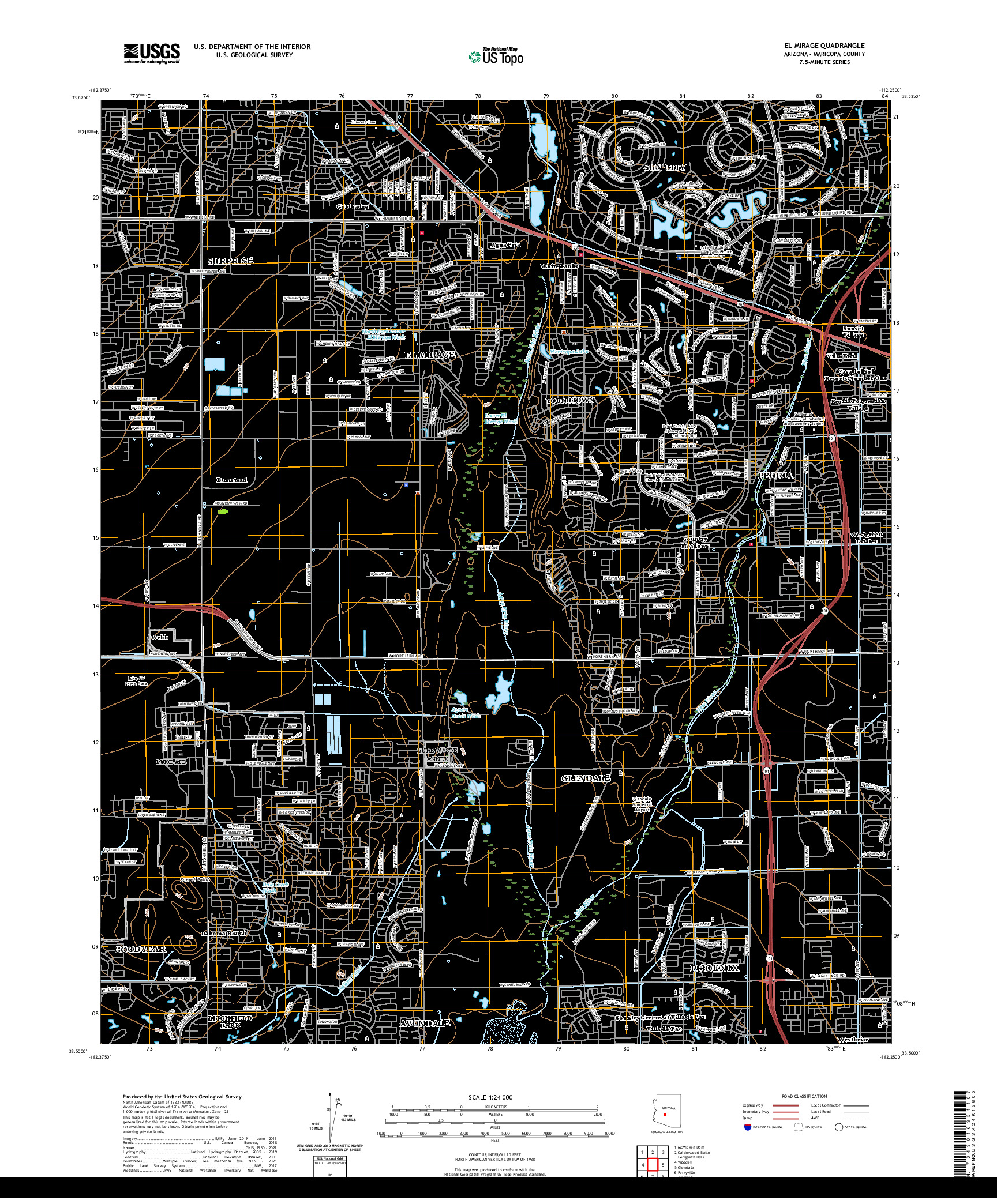 US TOPO 7.5-MINUTE MAP FOR EL MIRAGE, AZ