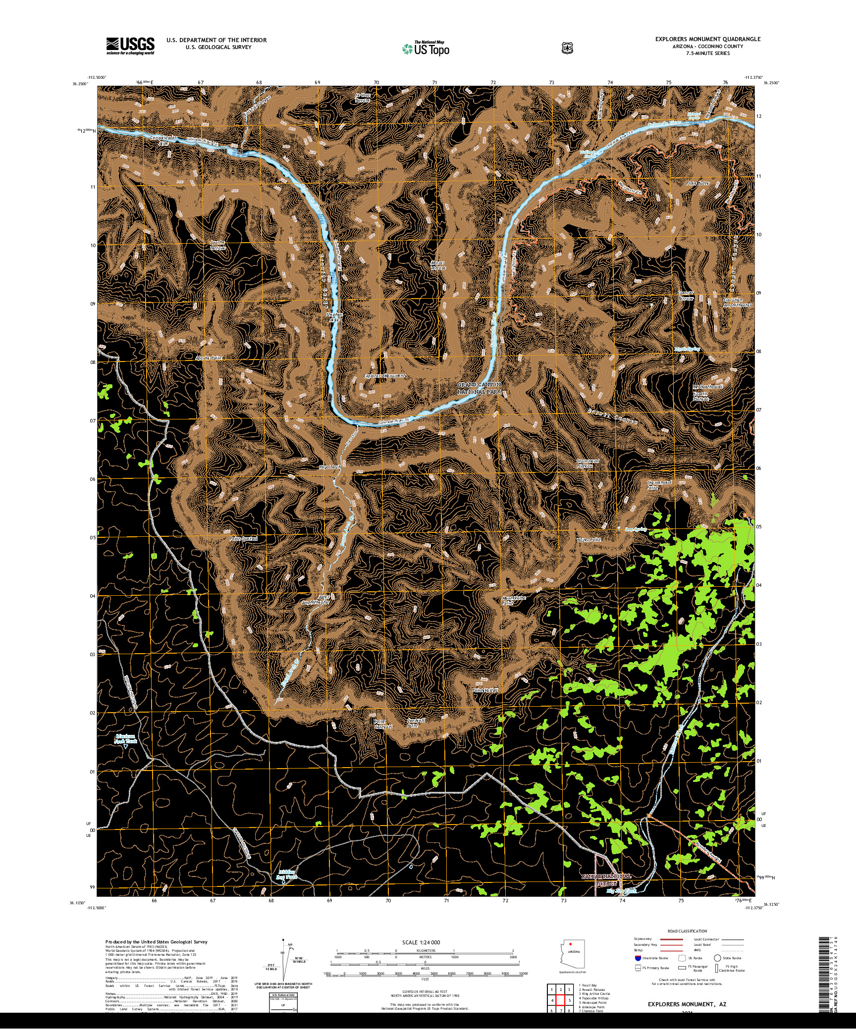 US TOPO 7.5-MINUTE MAP FOR EXPLORERS MONUMENT, AZ