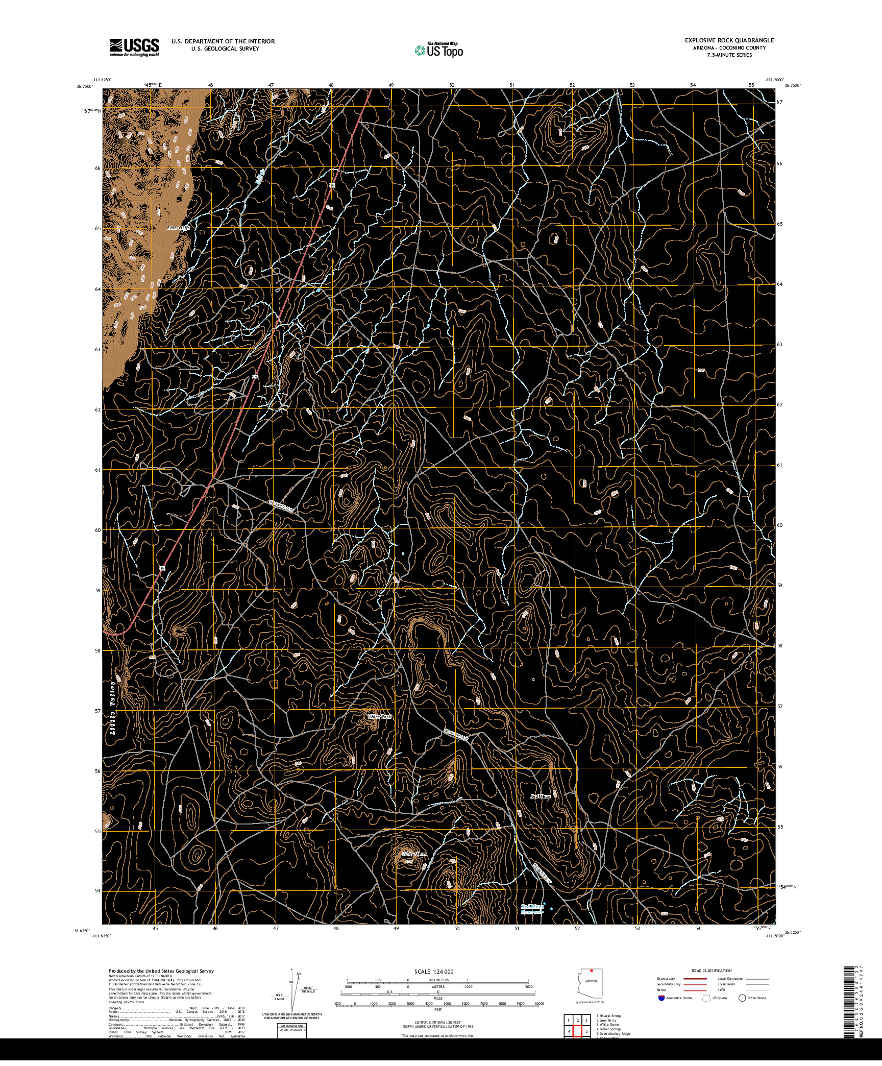 US TOPO 7.5-MINUTE MAP FOR EXPLOSIVE ROCK, AZ