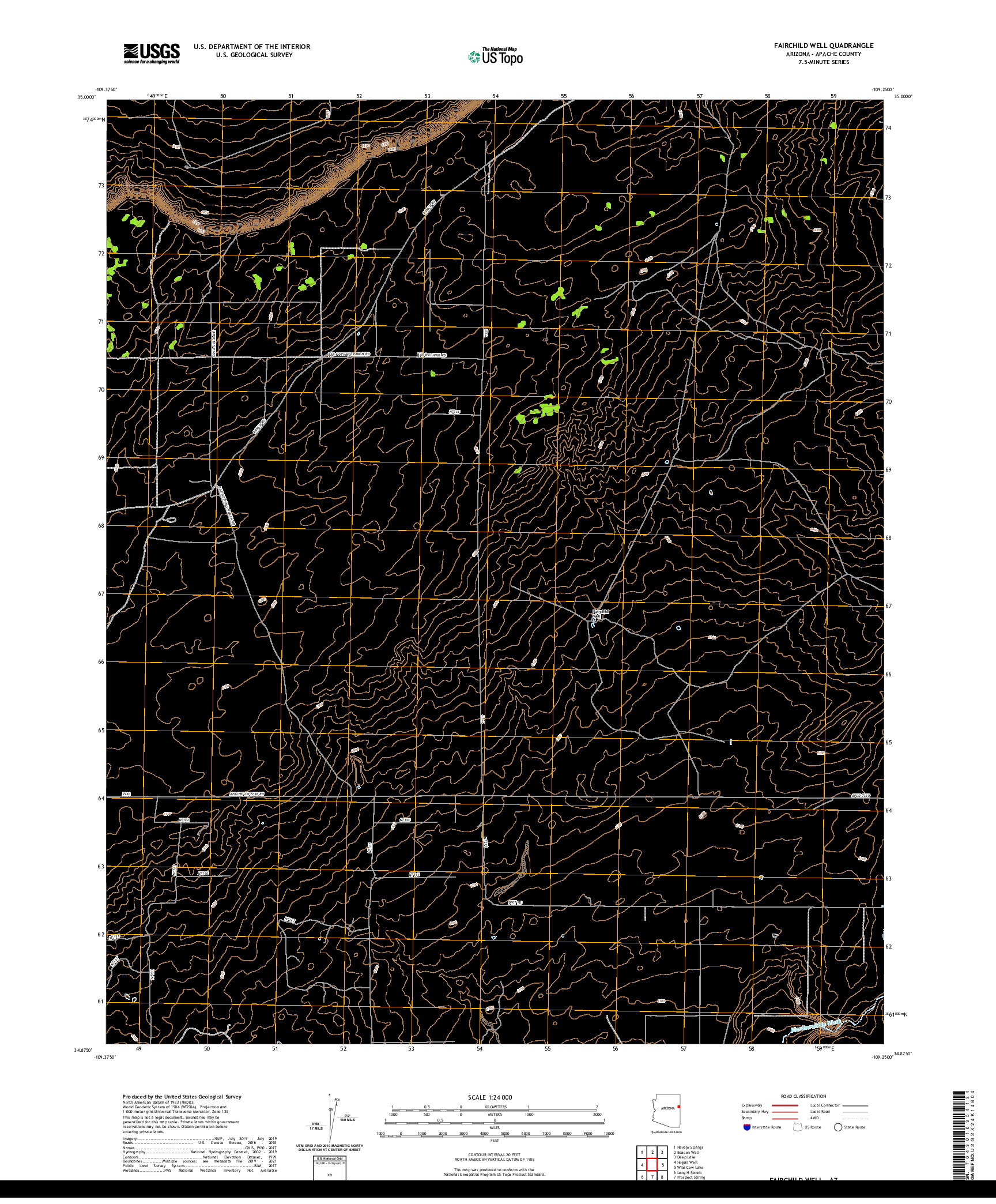 US TOPO 7.5-MINUTE MAP FOR FAIRCHILD WELL, AZ