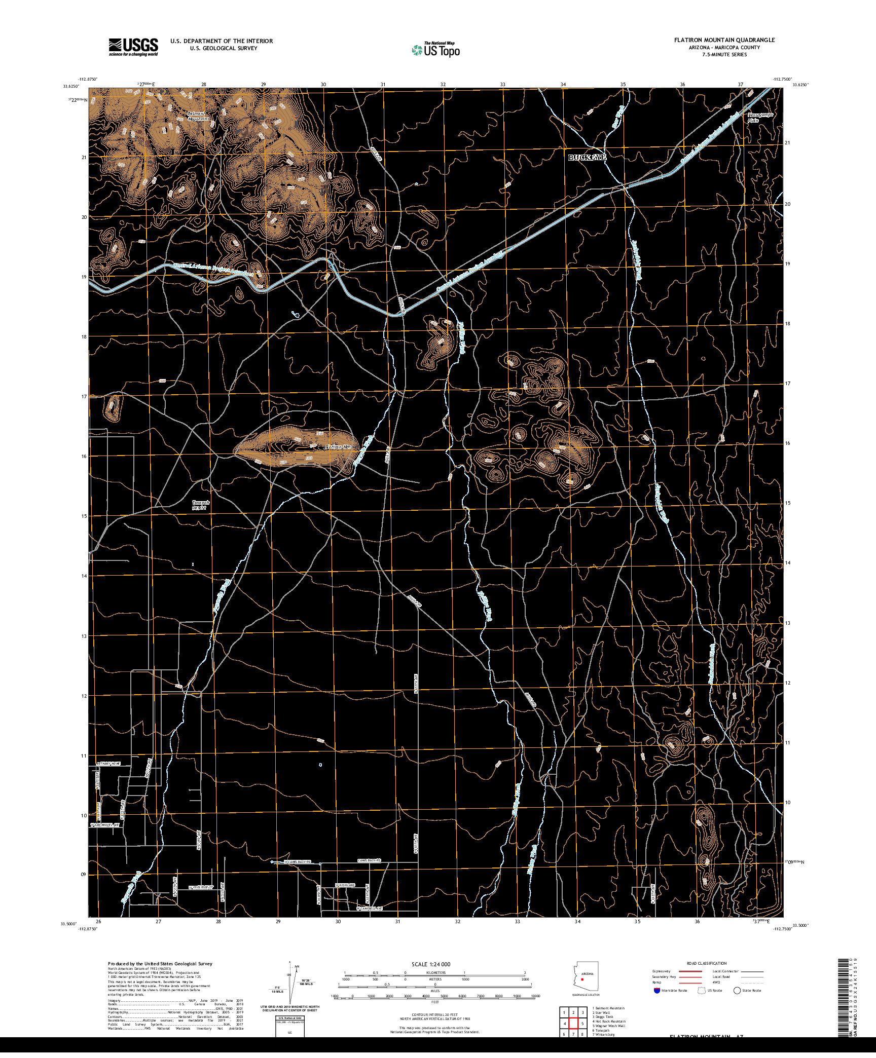 US TOPO 7.5-MINUTE MAP FOR FLATIRON MOUNTAIN, AZ