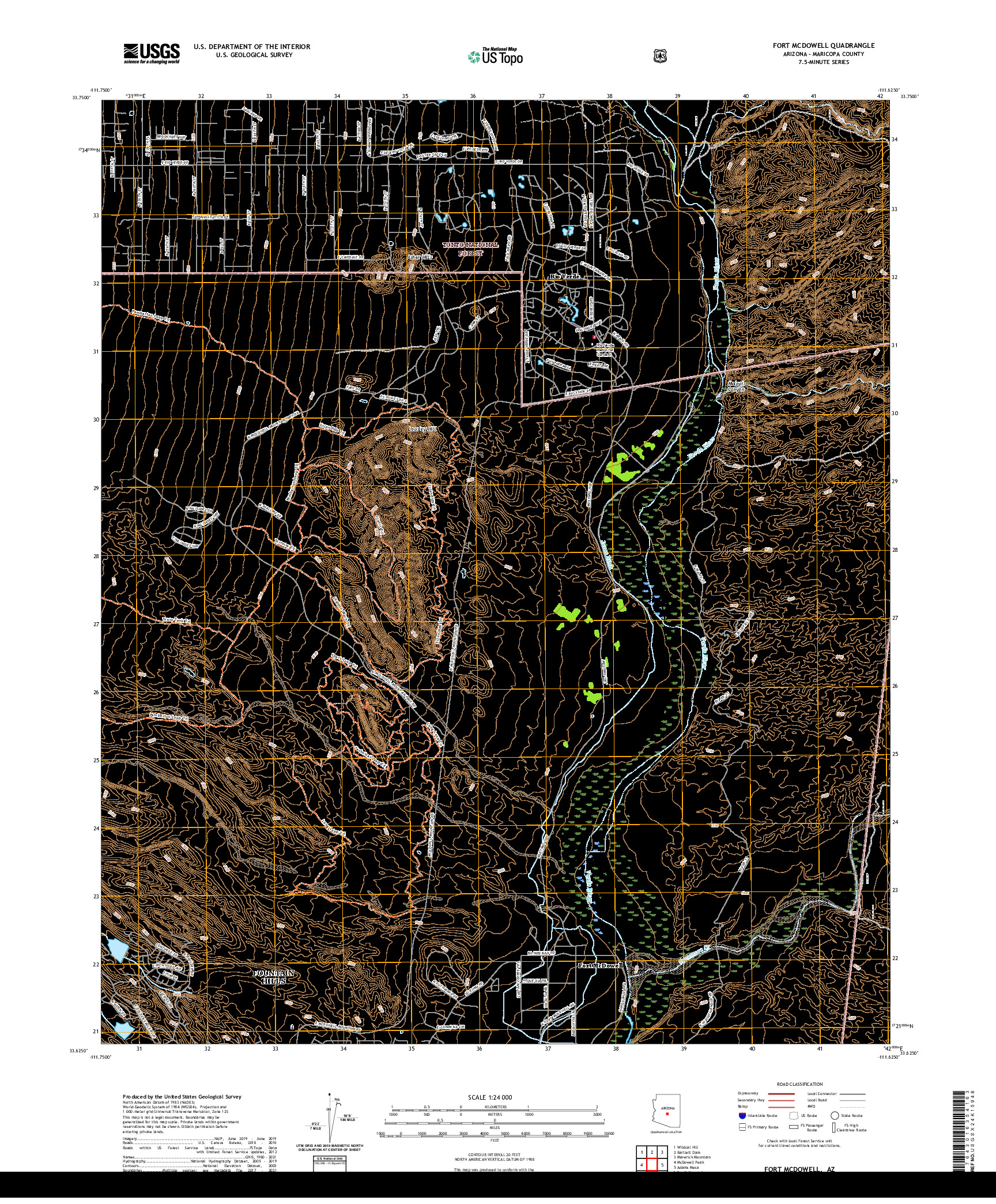 US TOPO 7.5-MINUTE MAP FOR FORT MCDOWELL, AZ