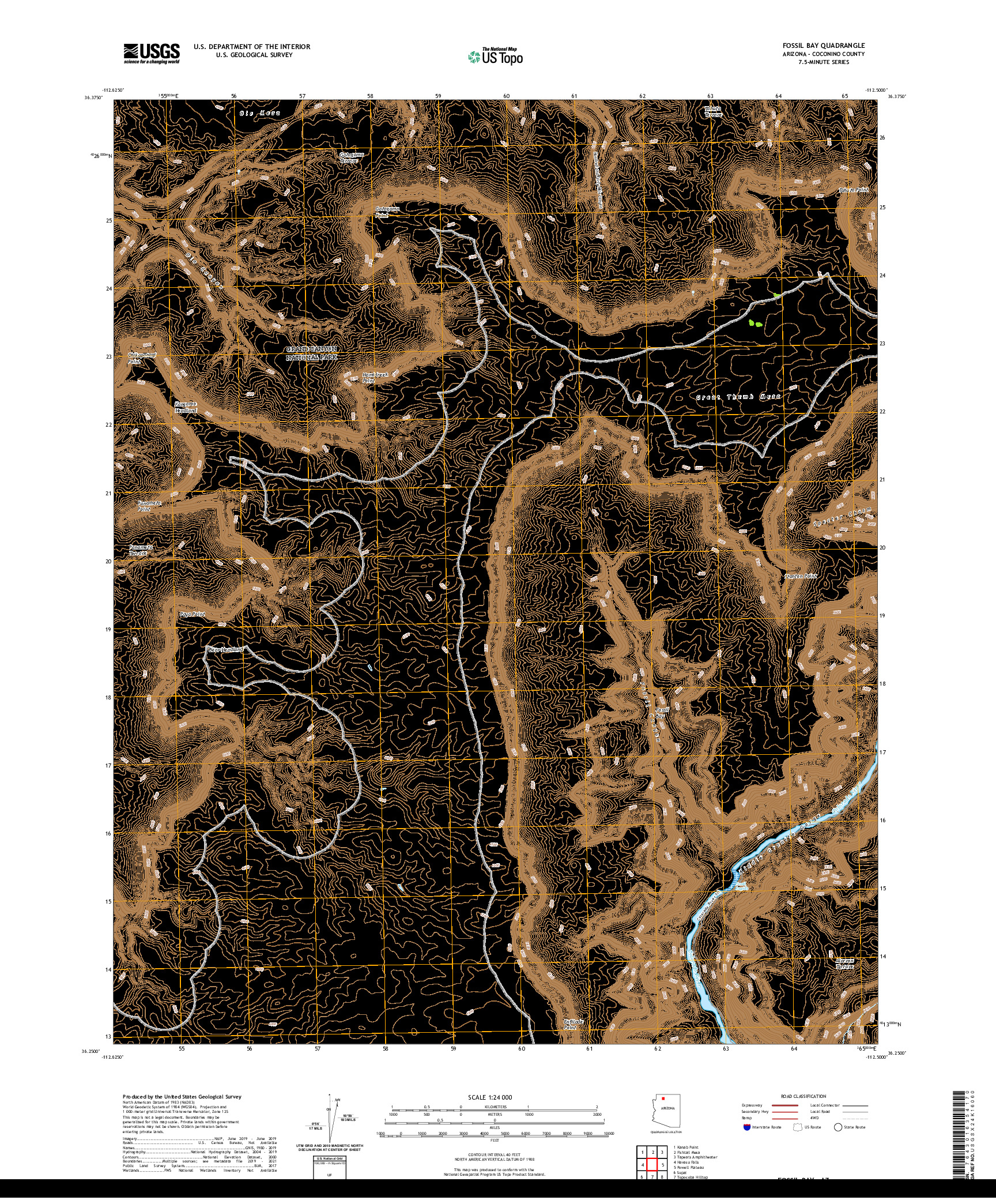 US TOPO 7.5-MINUTE MAP FOR FOSSIL BAY, AZ