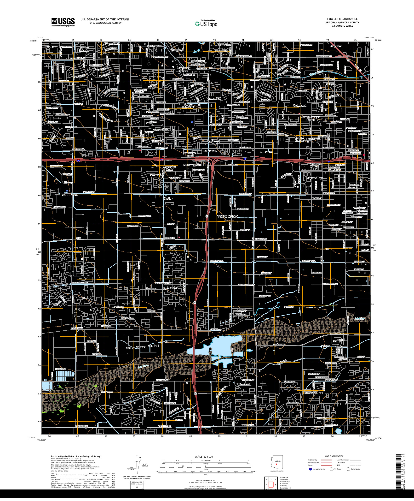 US TOPO 7.5-MINUTE MAP FOR FOWLER, AZ