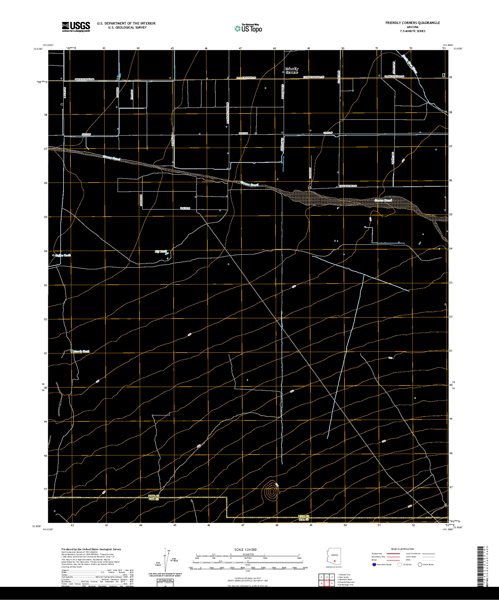 US TOPO 7.5-MINUTE MAP FOR FRIENDLY CORNERS, AZ