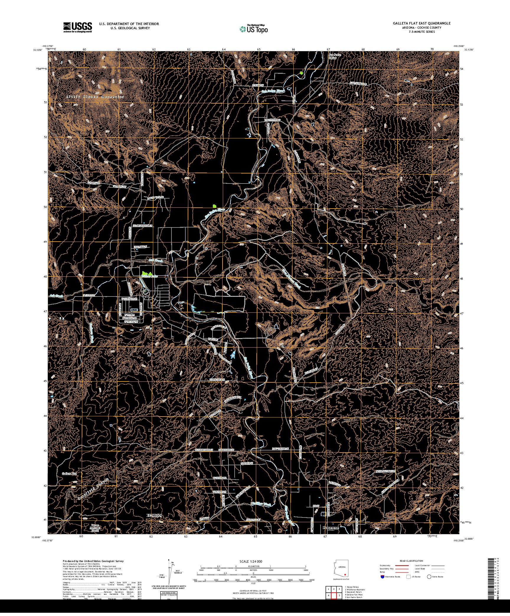 US TOPO 7.5-MINUTE MAP FOR GALLETA FLAT EAST, AZ