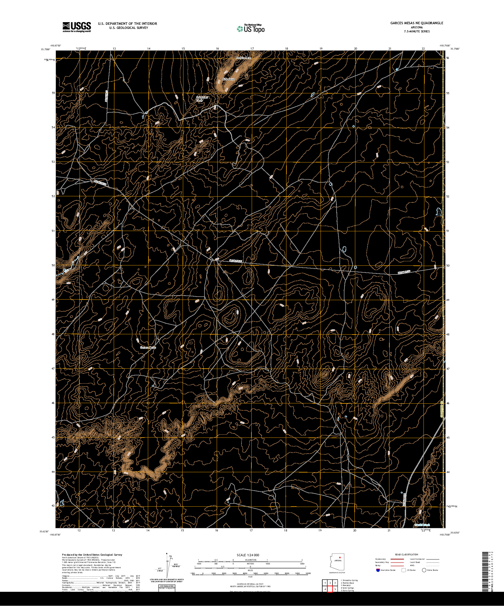 US TOPO 7.5-MINUTE MAP FOR GARCES MESAS NE, AZ