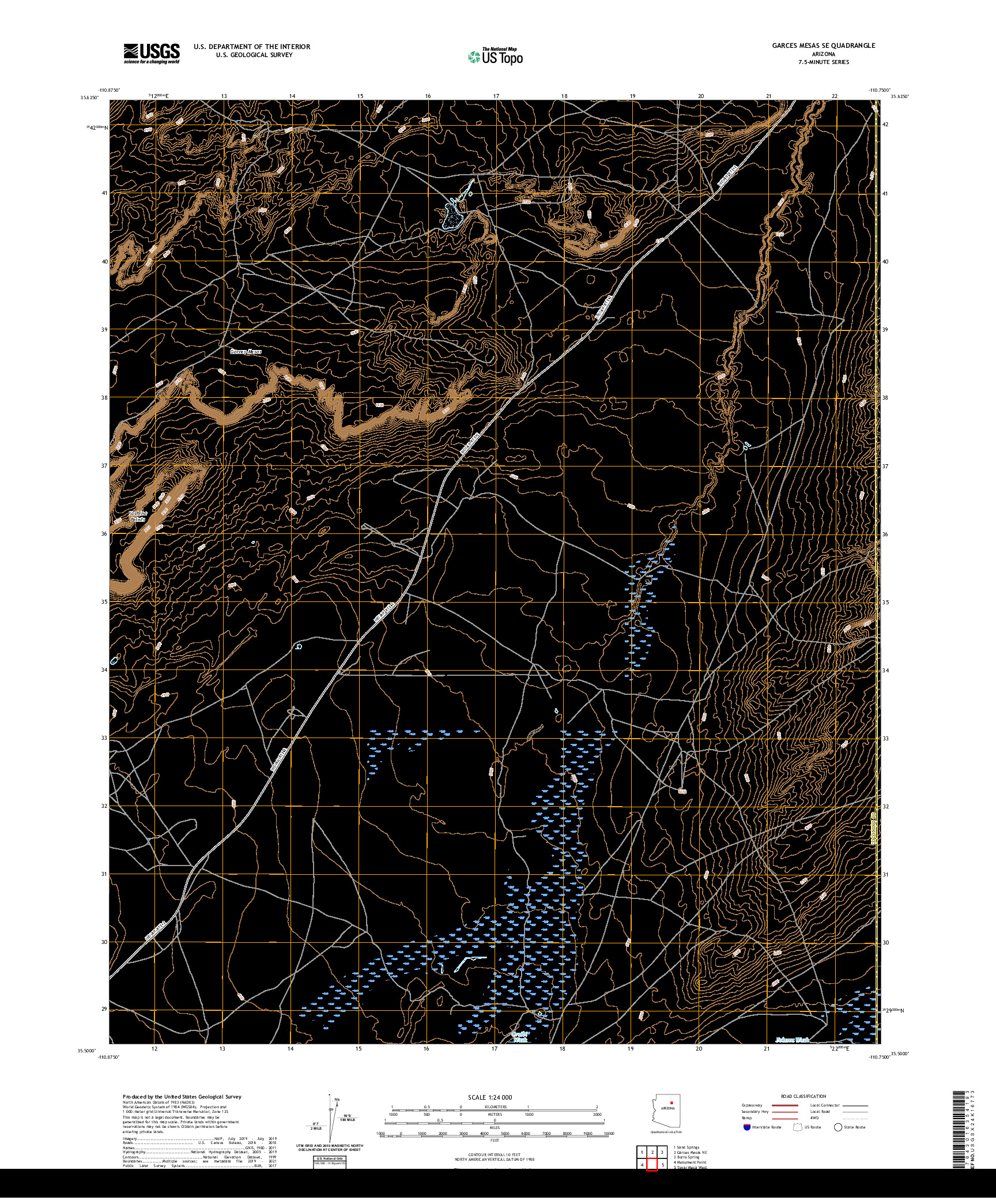 US TOPO 7.5-MINUTE MAP FOR GARCES MESAS SE, AZ