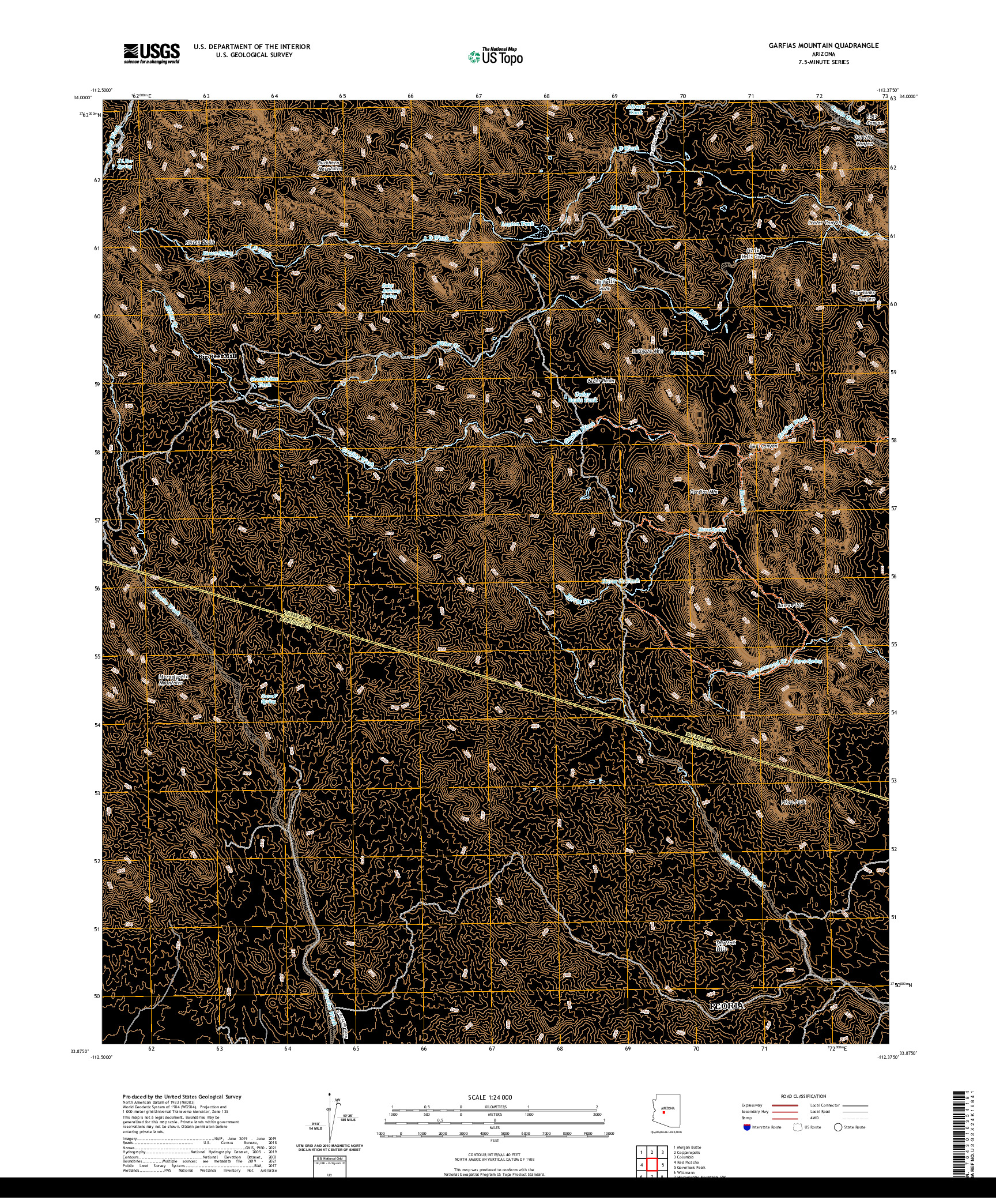 US TOPO 7.5-MINUTE MAP FOR GARFIAS MOUNTAIN, AZ