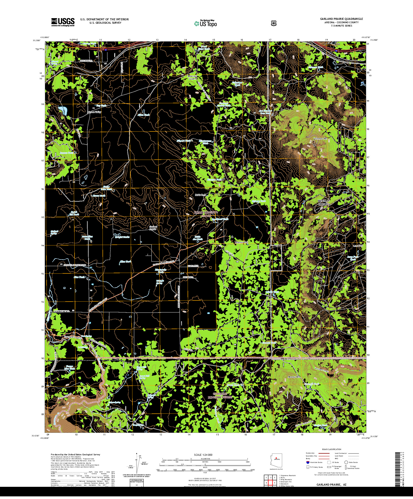 US TOPO 7.5-MINUTE MAP FOR GARLAND PRAIRIE, AZ