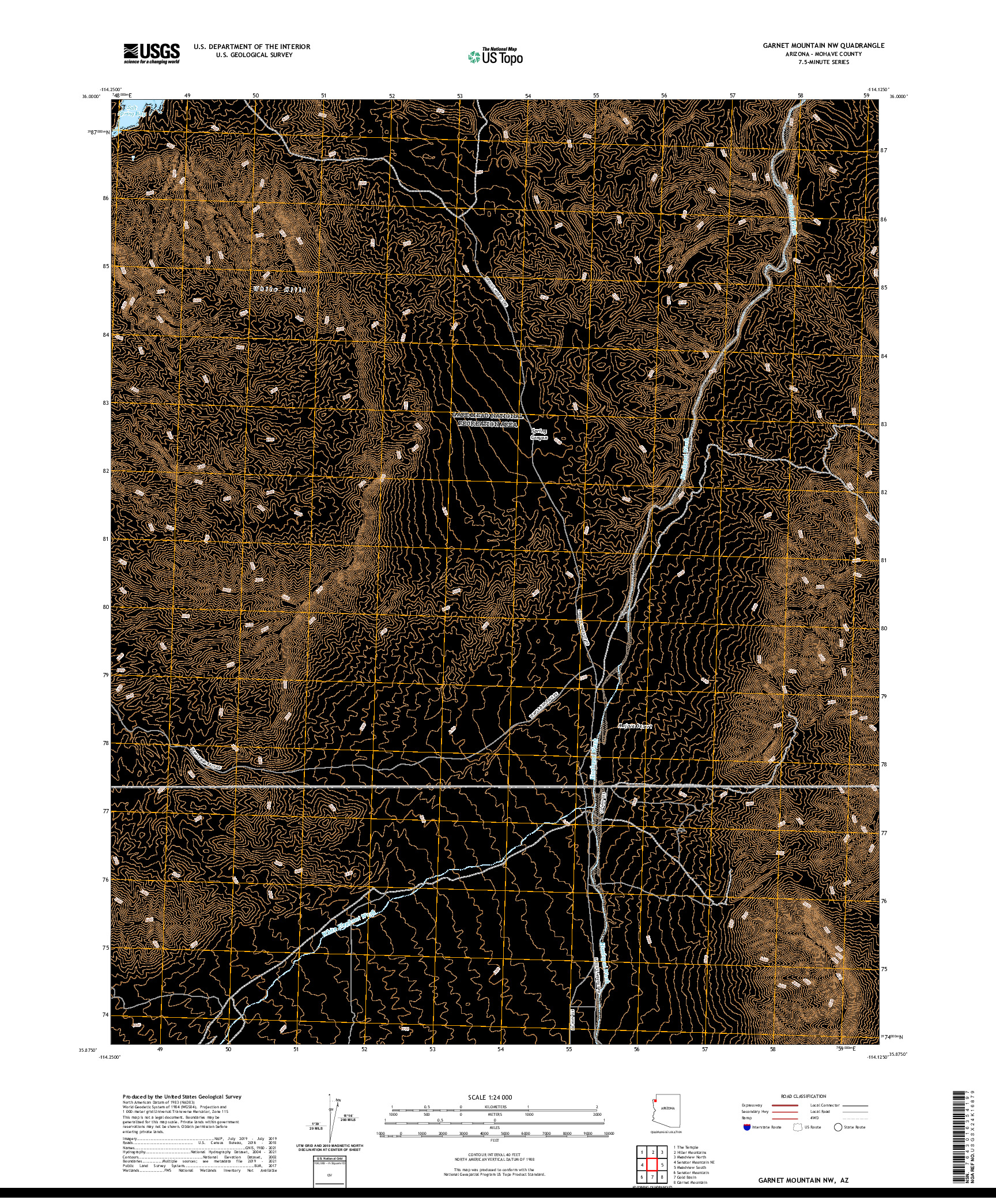 US TOPO 7.5-MINUTE MAP FOR GARNET MOUNTAIN NW, AZ