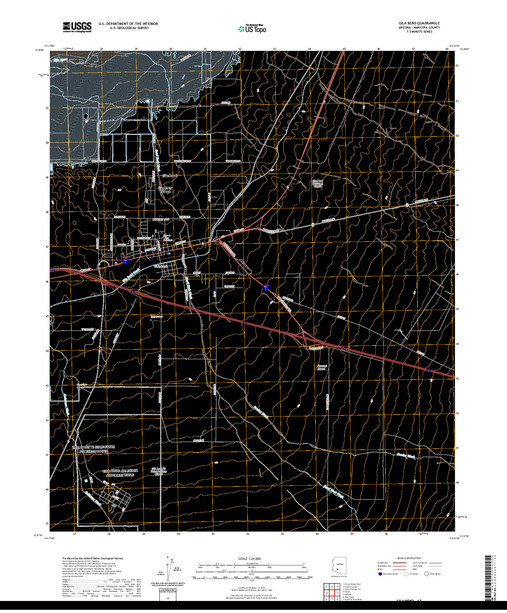 US TOPO 7.5-MINUTE MAP FOR GILA BEND, AZ