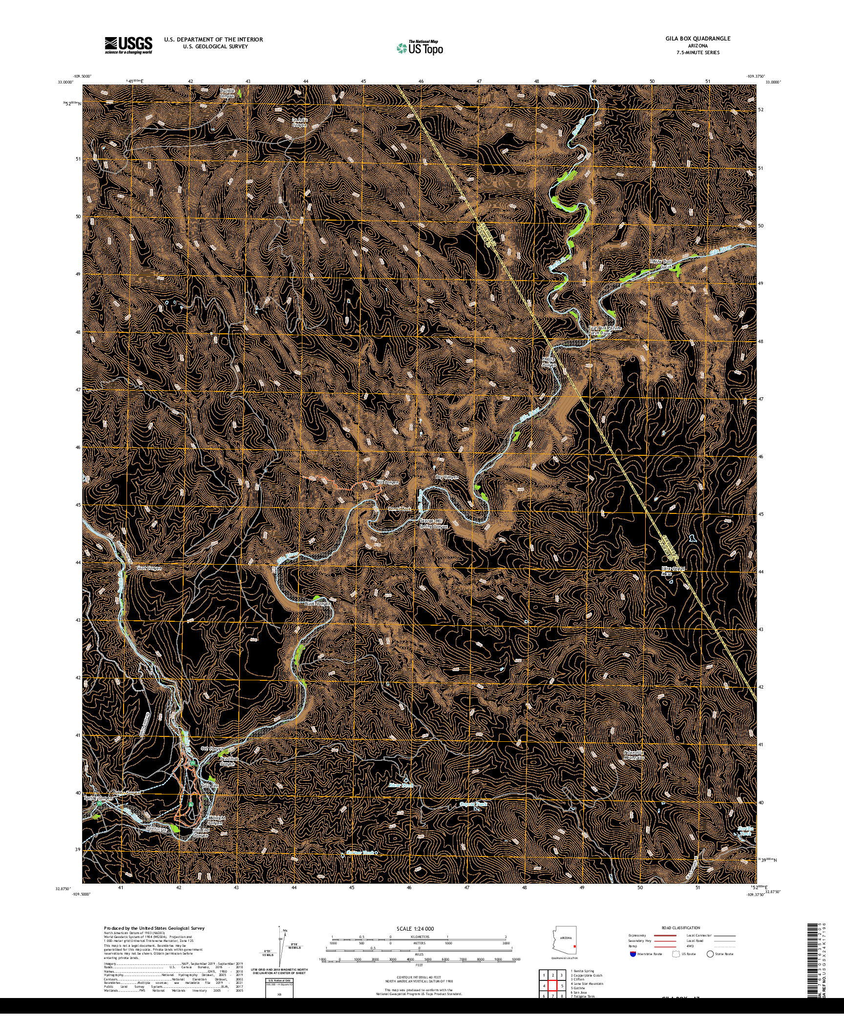 US TOPO 7.5-MINUTE MAP FOR GILA BOX, AZ